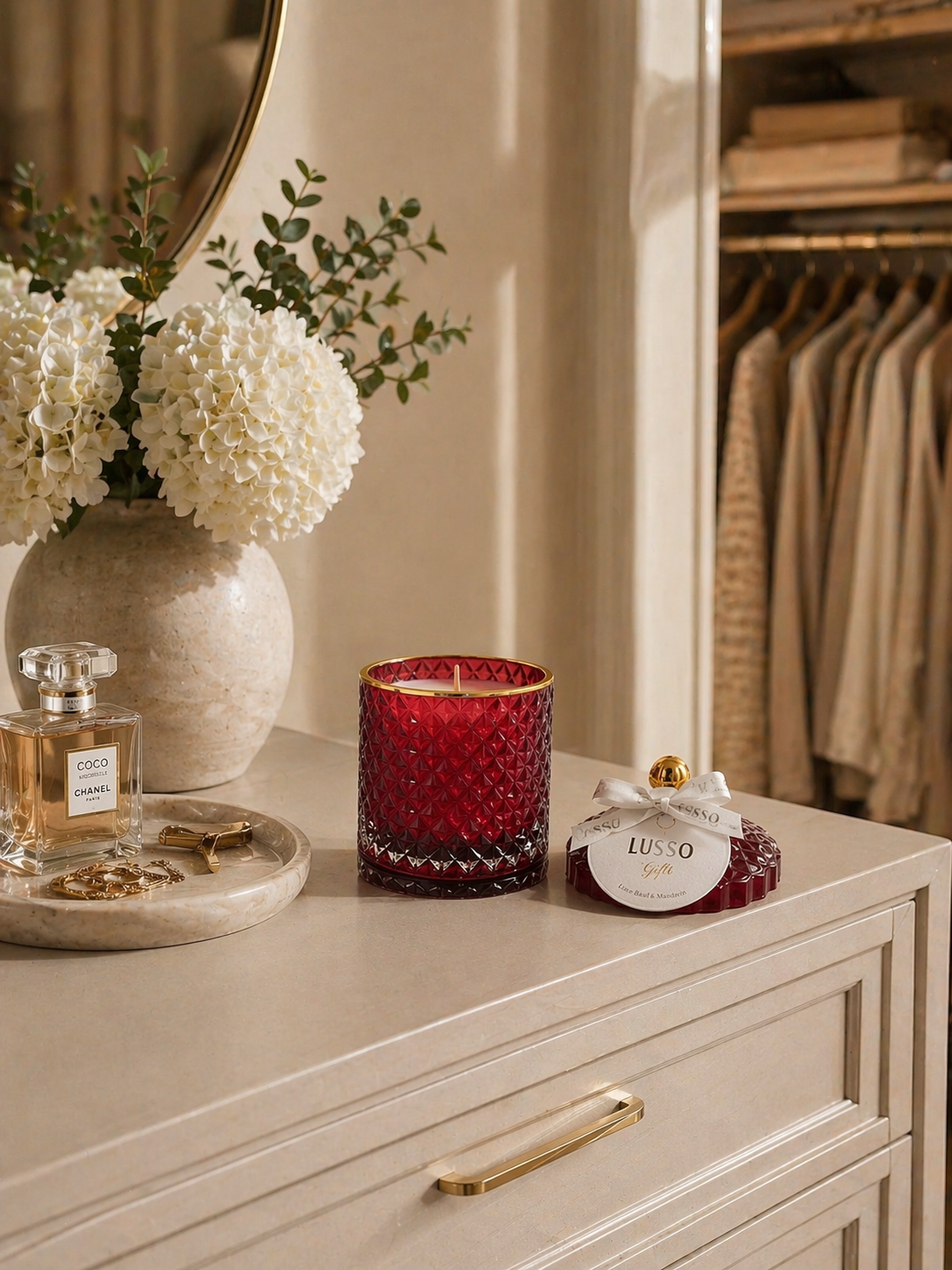 Gold Trim Diamond Geo Candle Jars