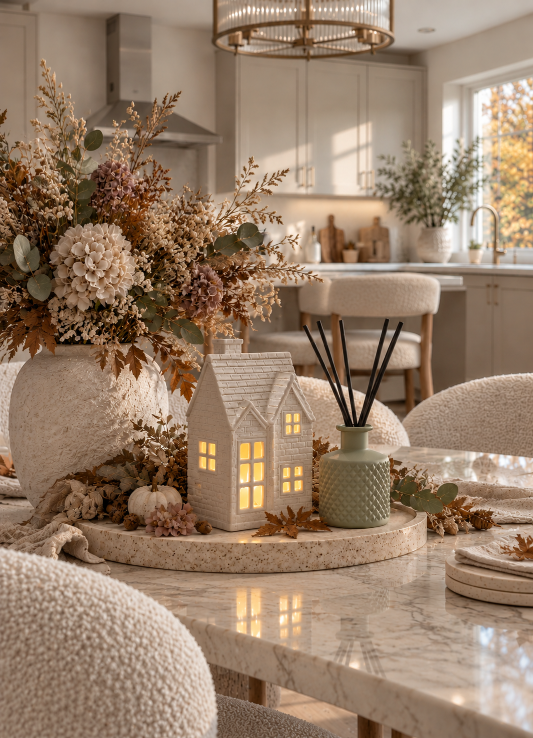 The Winter Glow Ceramic LED House