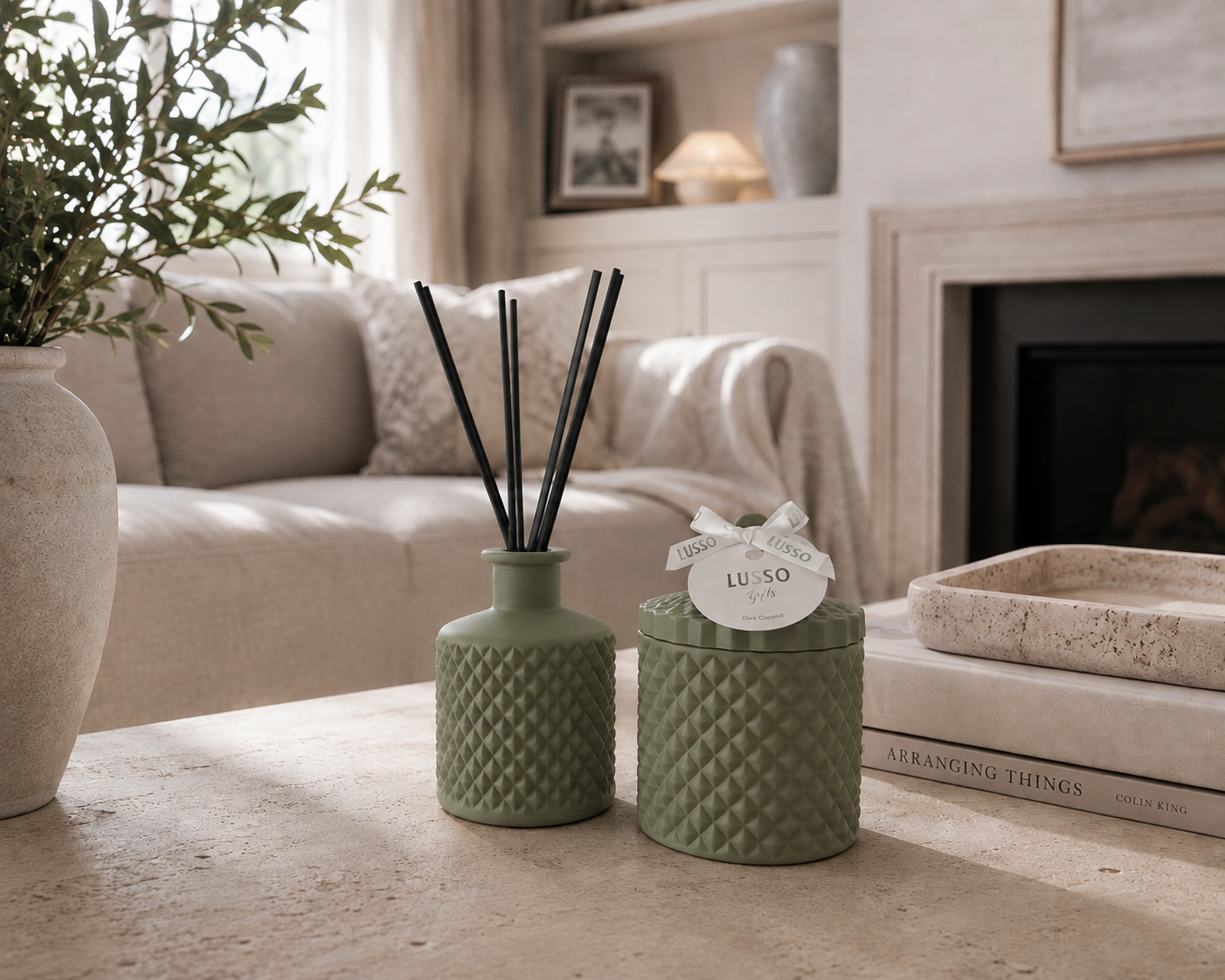 Matt Sage 200ml Geo Diffuser - Gift Boxed