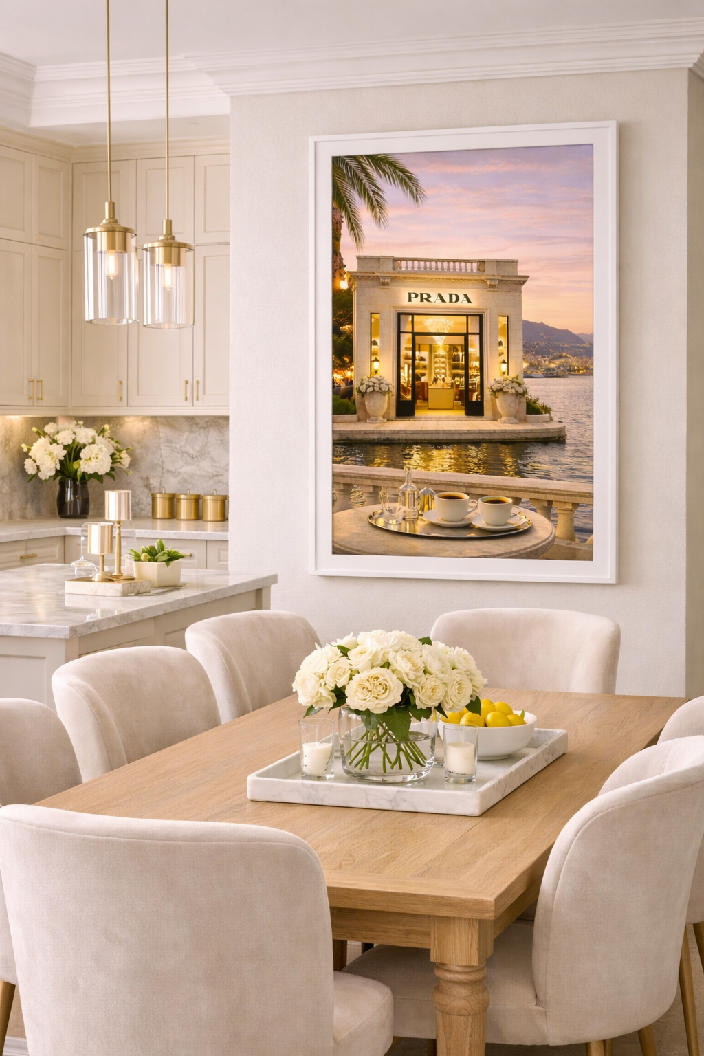 Monaco Riviera Coastal Series | Prada Inspired Modern Gallery Framed Art Prada Inspired