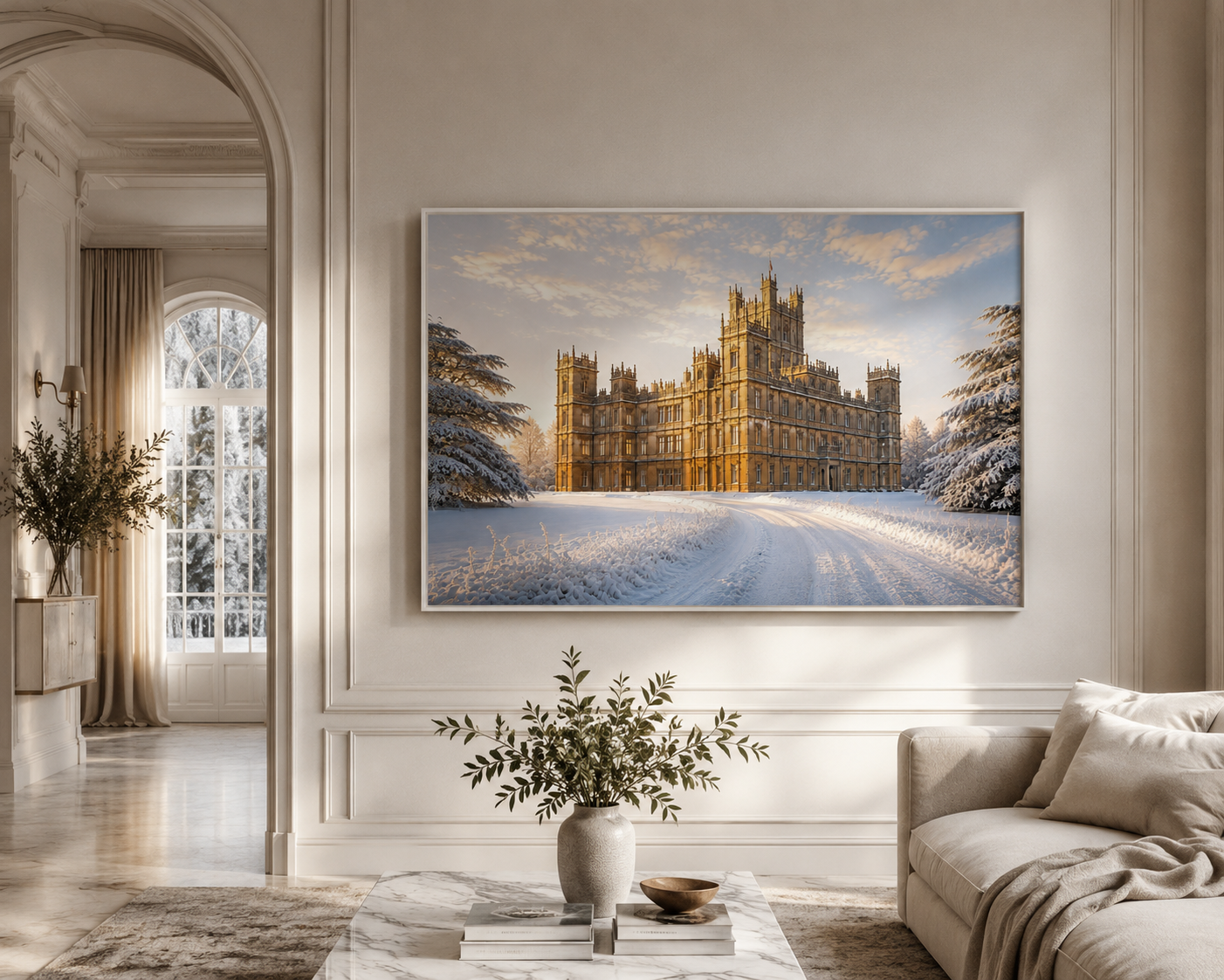 Cinematic Winter Splendours | Highclere Castle | Luxury Framed Wall Art