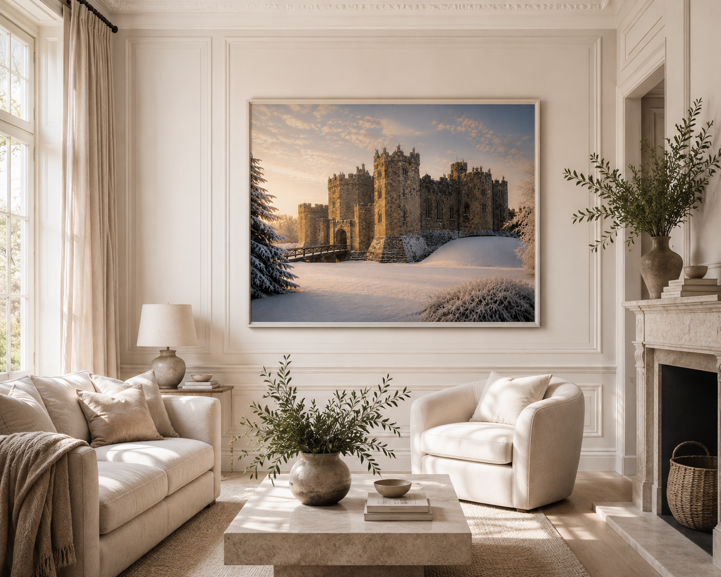 Cinematic Winter Splendours | Alnwick Castle | Iconic Scenic Wall Art