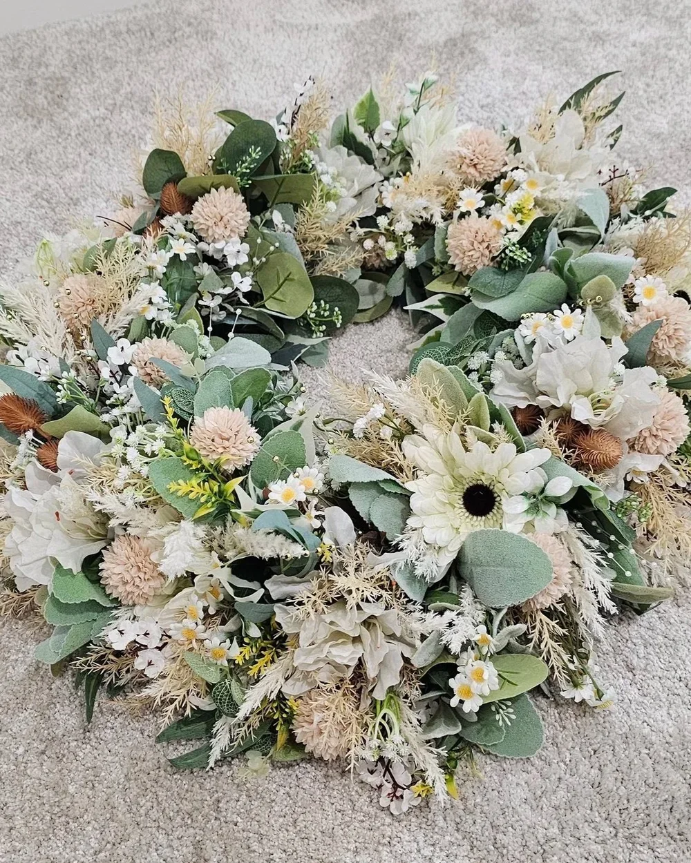 Gentle Wilds Spring Wreath 🌿 | Neutral Floral Door Wreath UK