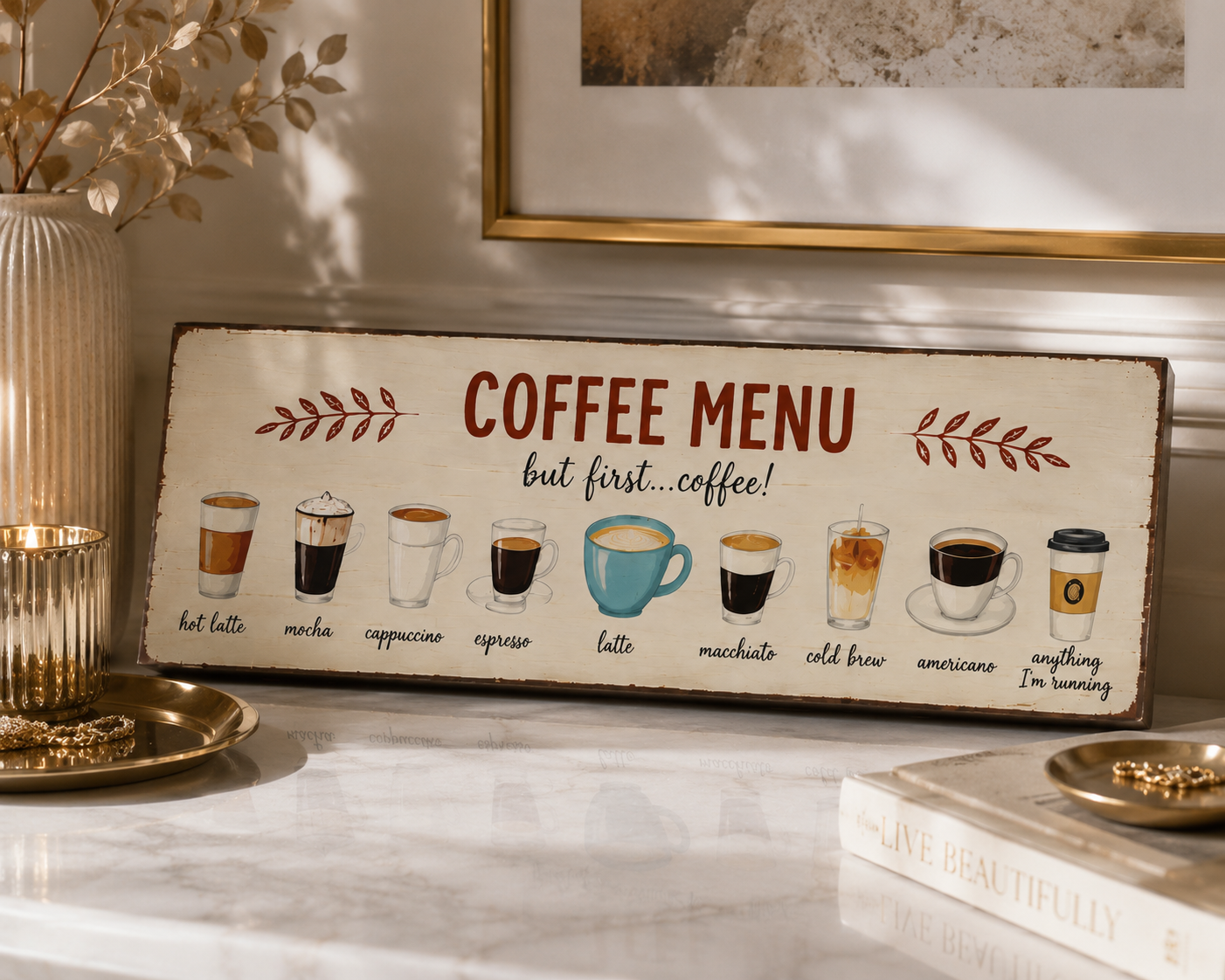 Autumn Coffee Menu Sign