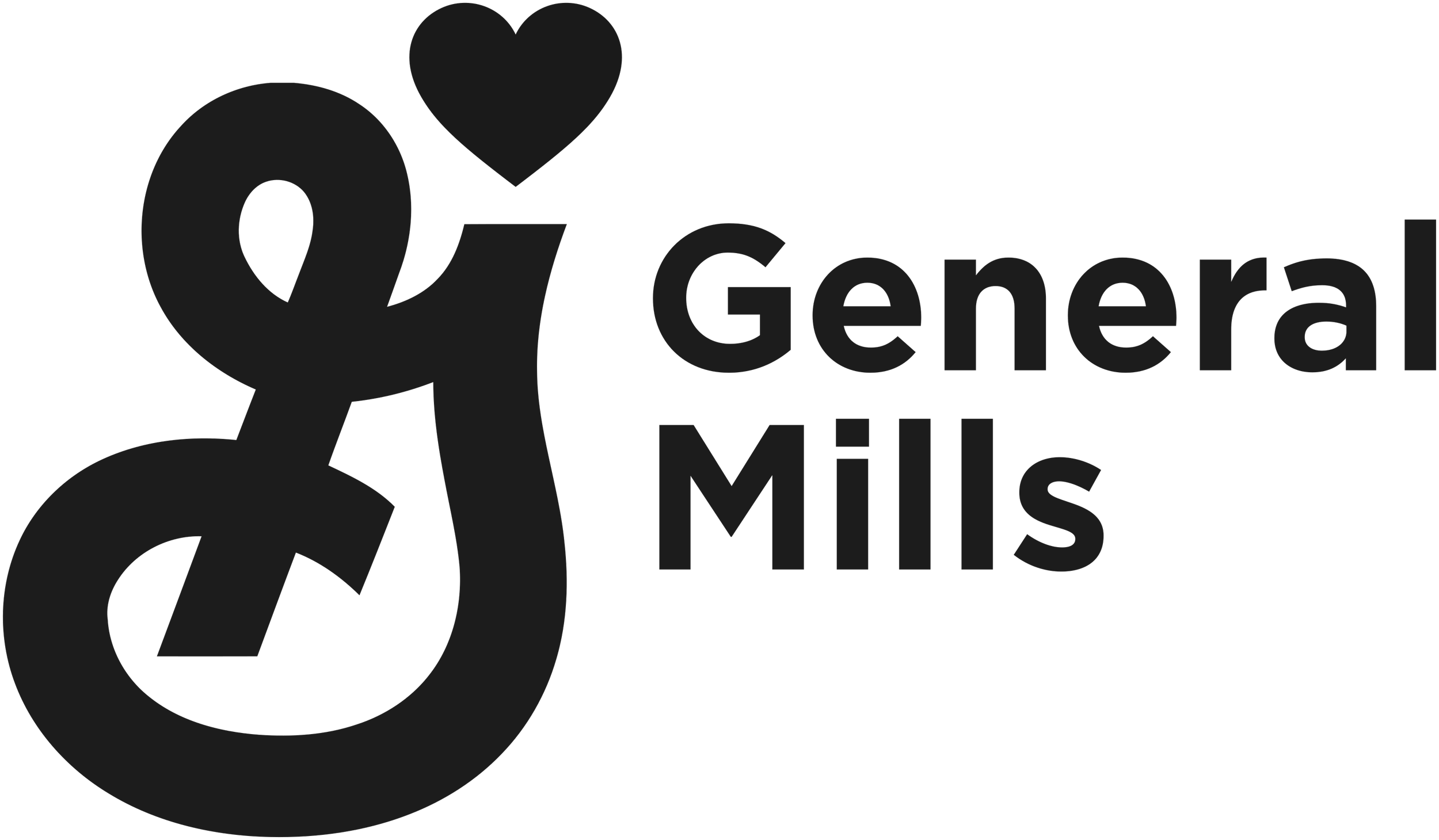 Logo of General Mills with a dollar sign and a heart symbol.