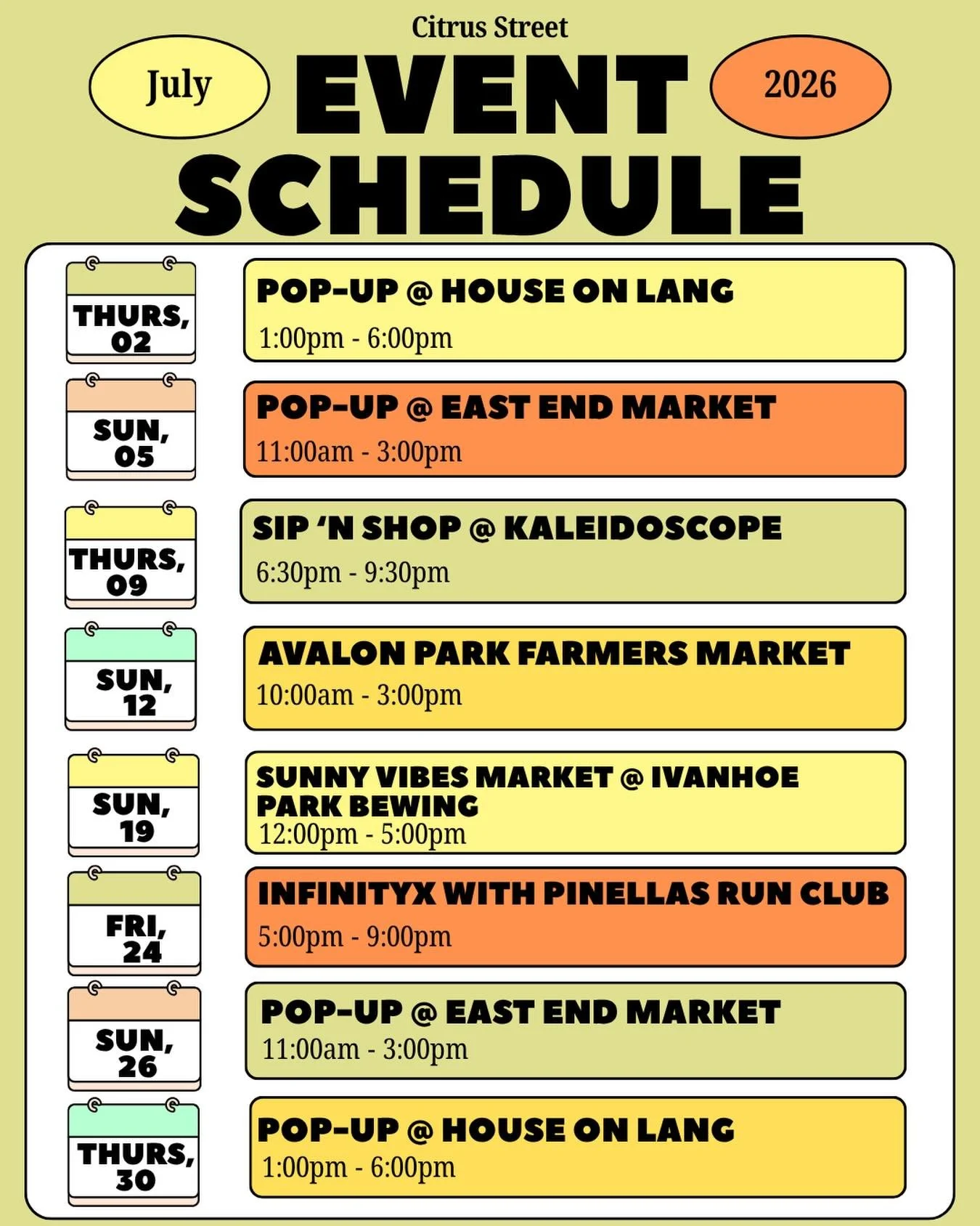 July schedule ✨ 

July is PACKED! We&rsquo;ve got a special shave ice just for America&rsquo;s 250th bday that&rsquo;s sure to POP off! 😎🇺🇸 

Don&rsquo;t forget, you can book us for any event you have coming up! We&rsquo;d love to party with you!
