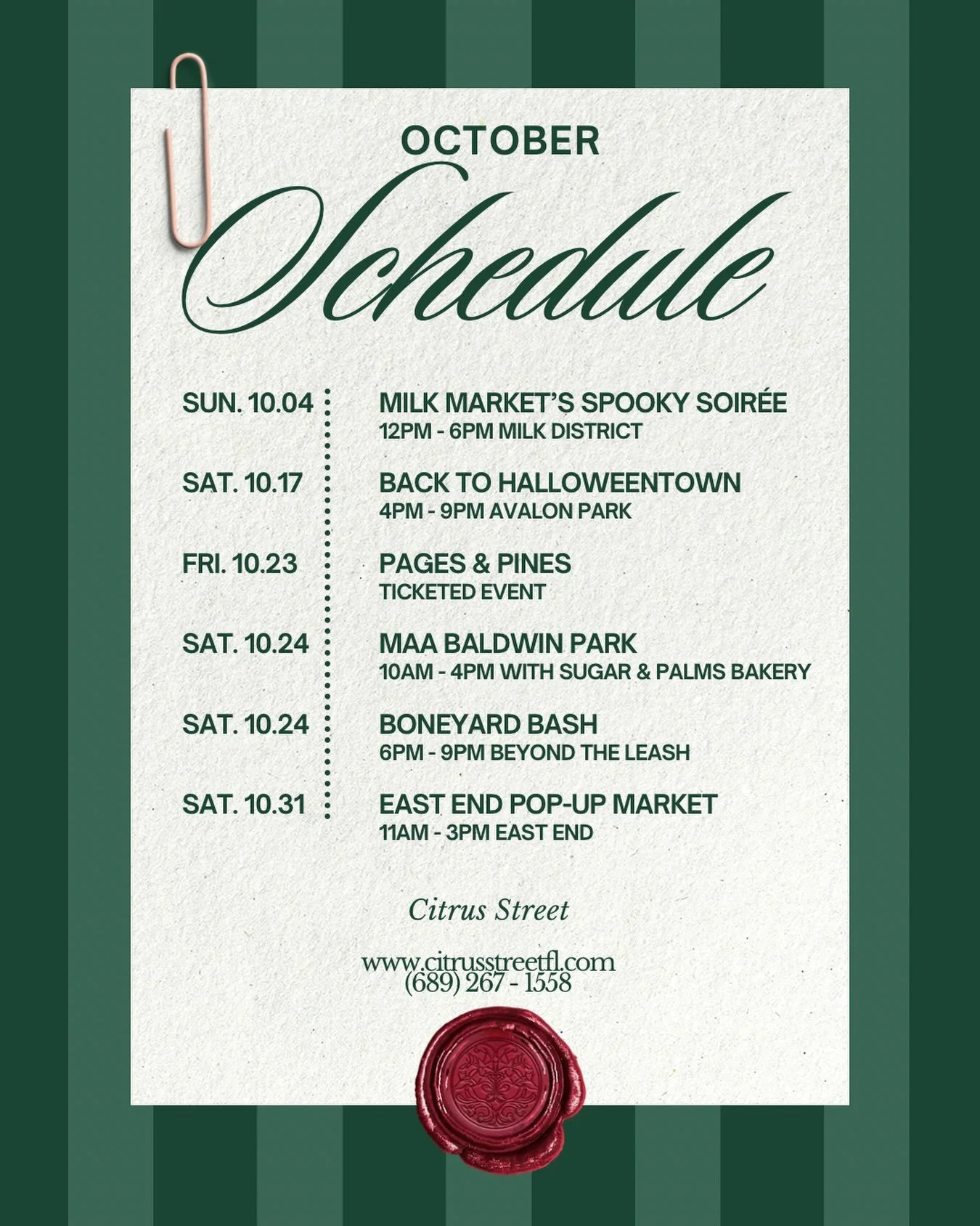 October 🎃👻🎃 

We are SO excited for October! Kicking the month off strong with Spooky Milk Market and rounding off our pop-ups on Halloween at East End Market! 

Which event(s) do you dare join us at?

#october #popupvendor #halloween #orlando #sp
