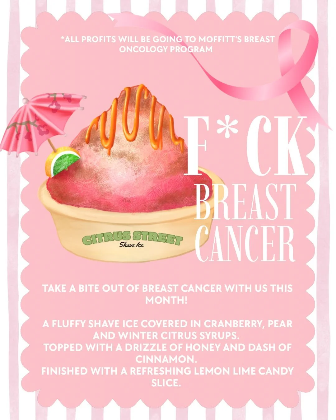 October Favors 🎀 🍏☠️

Let&rsquo;s kick off spooky season by honoring and celebrating those in our lives who have fought or are fighting their breast cancer battle! This month we will be donating all profits from our F*ck Breast Cancer flavor to @mo