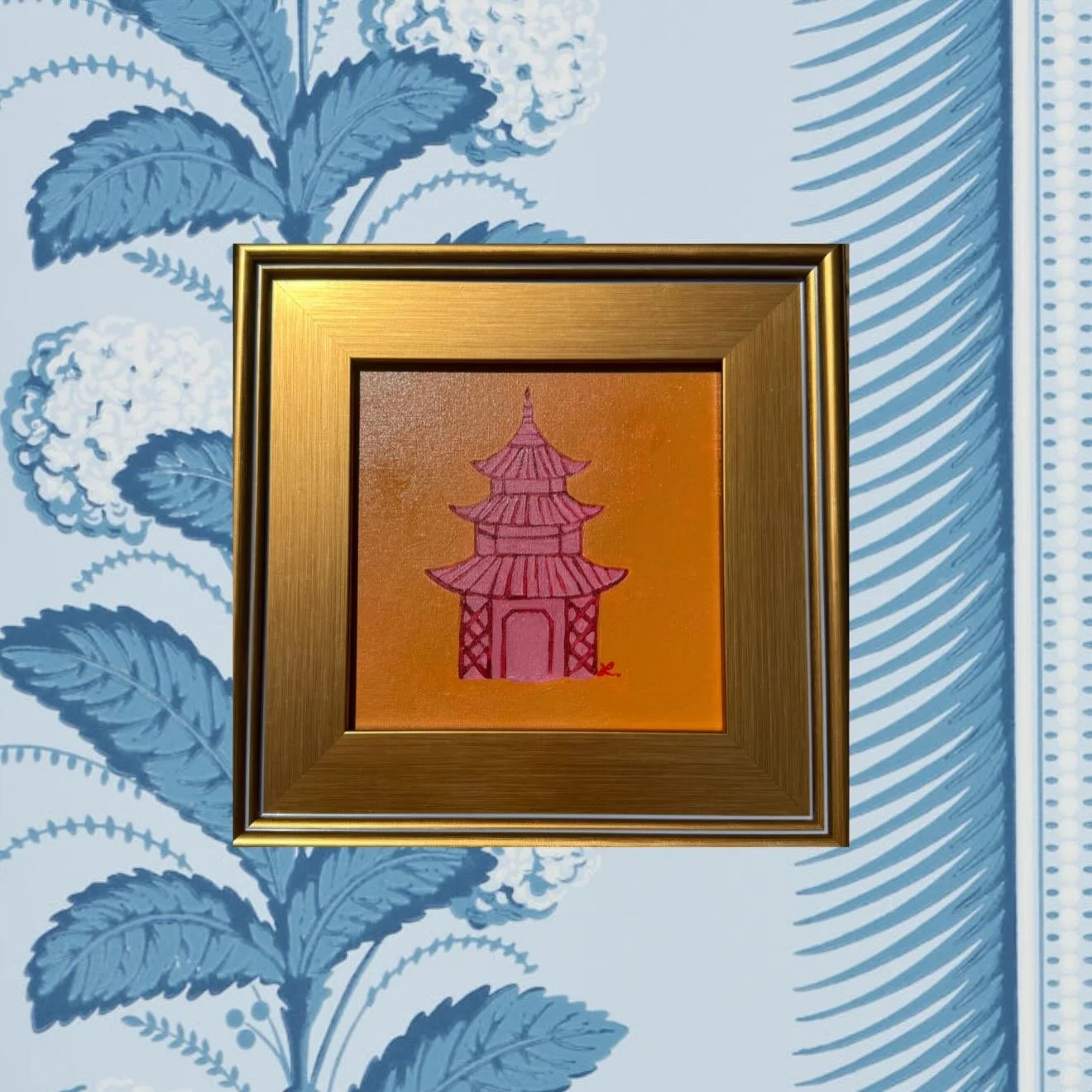There is something so grounding about a pagoda silhouette. 🏮✨

It&rsquo;s these small, decorative moments that really make a house feel like a home. This piece (and a few of its friends) are available now on my new website! 🎨 www.lauramooreart.stud