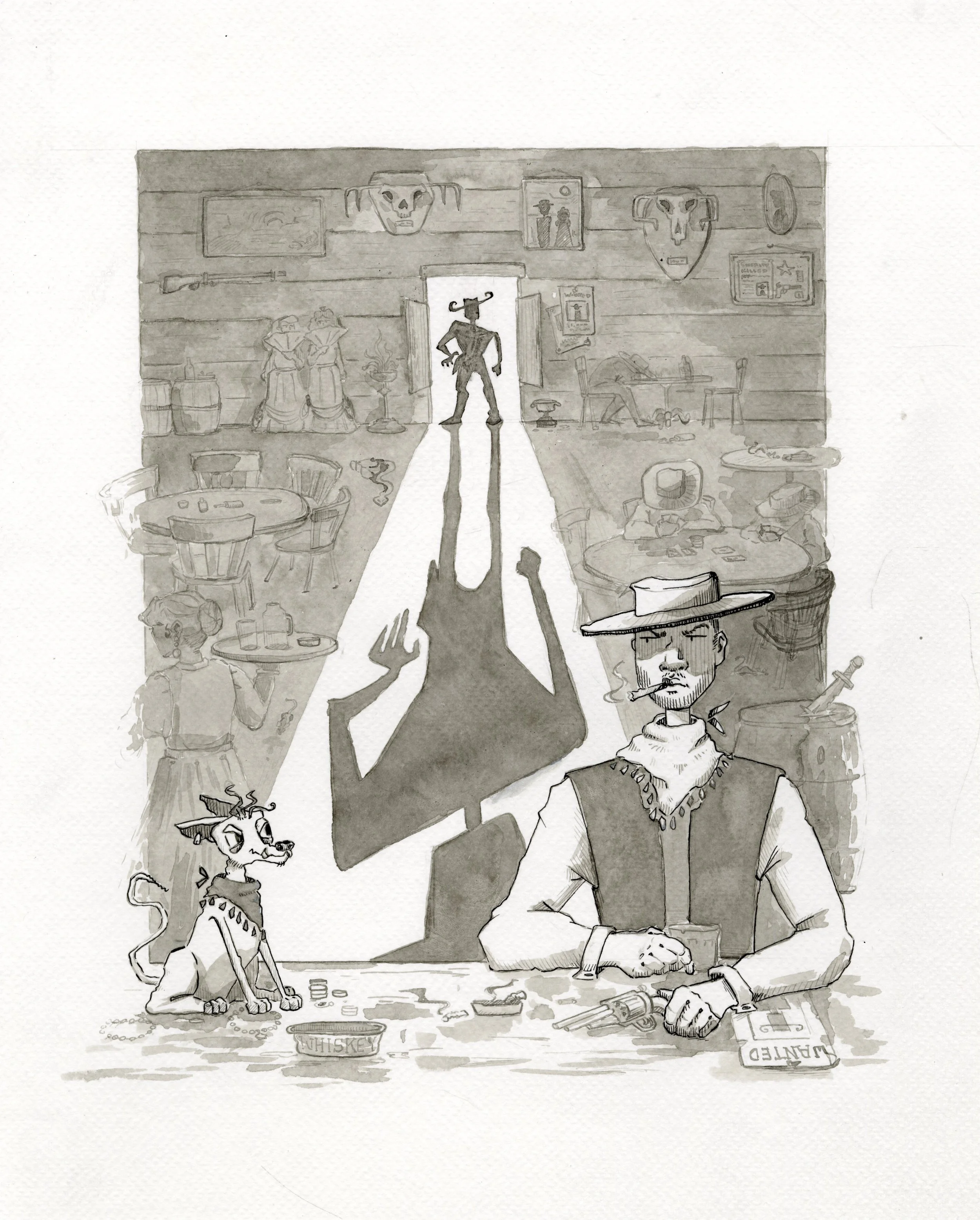 Double Trouble (Ink on Paper)