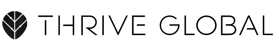 Thrive Global logo with text and globe icon