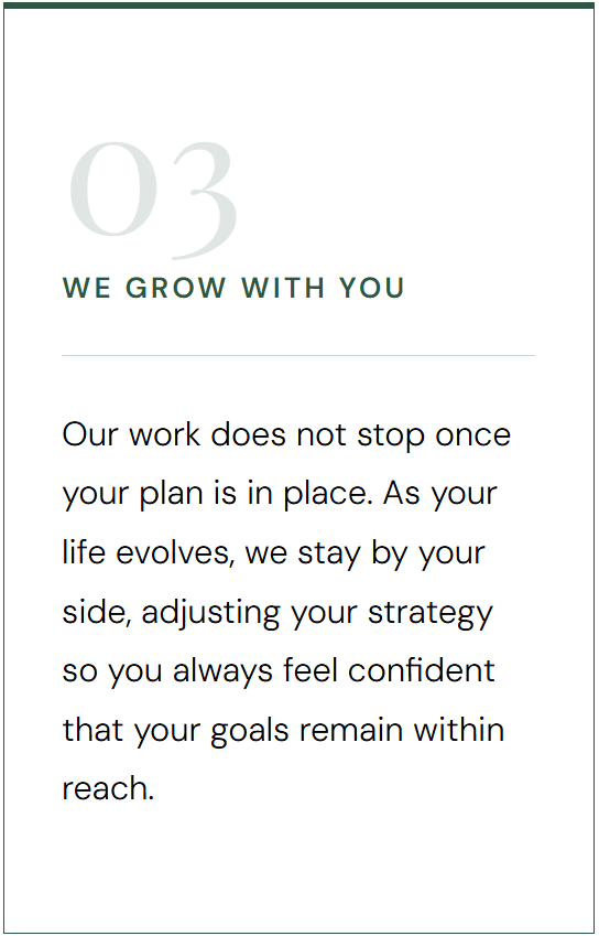 Text from a motivational or business message emphasizing ongoing support and strategic adjustment to help reach goals.