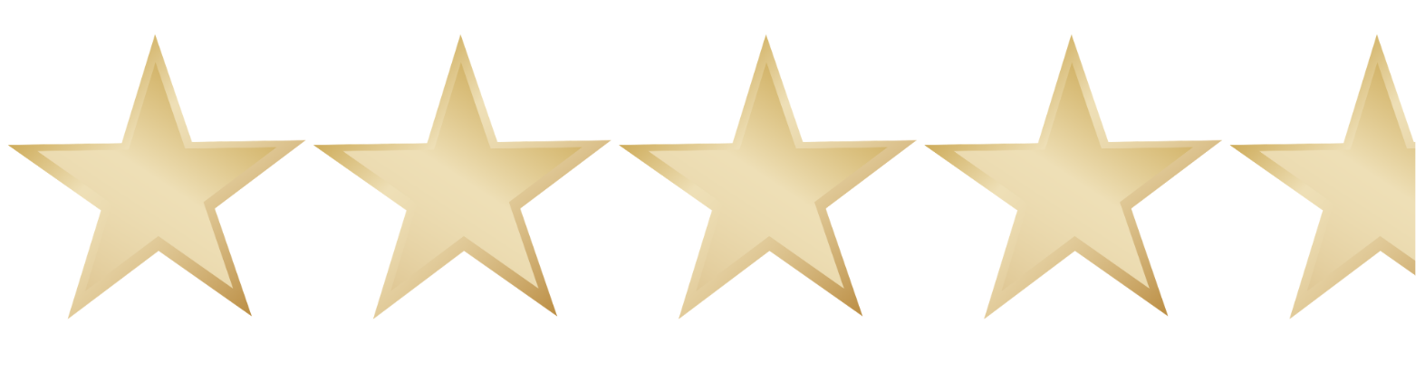 five gold stars with a fifth yellow star, representing the Denham Inn & Suites review rating