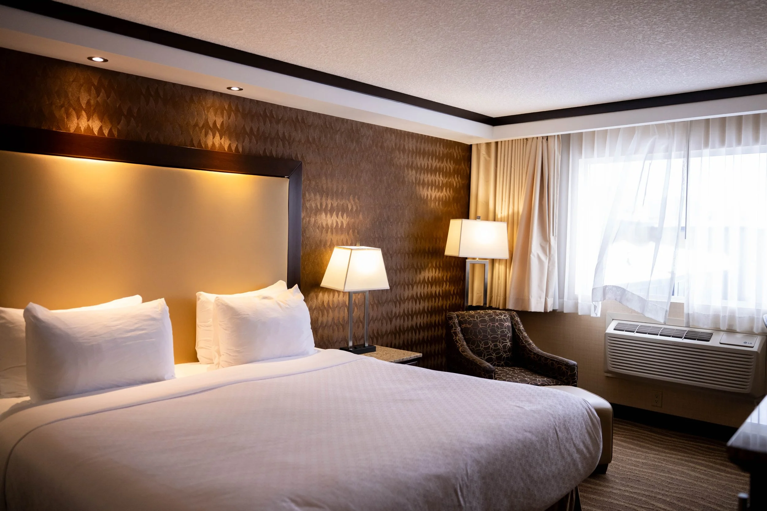 Queen bed hotel room at Best Western Plus Edmonton Airport Hotel