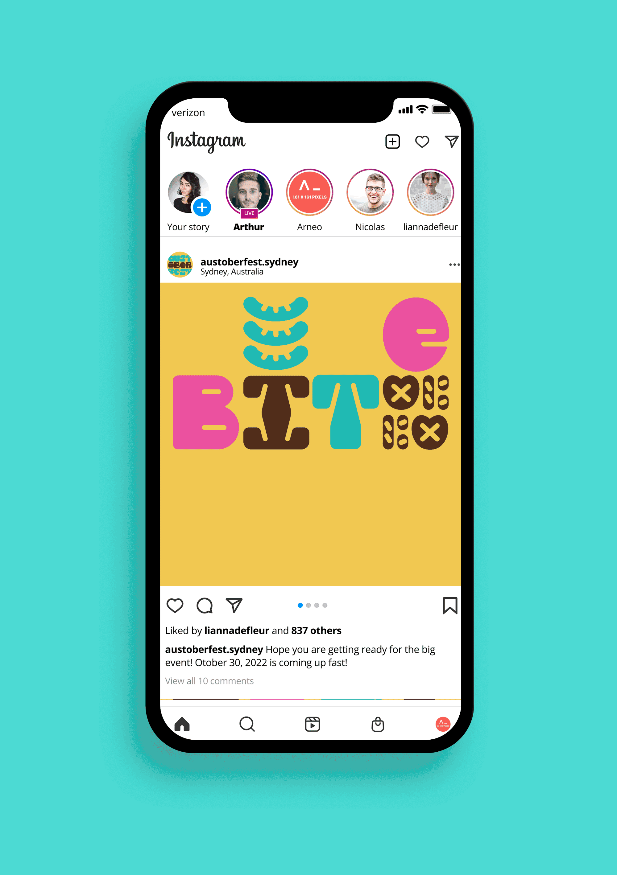 instagram gif mockup bite beat best beer festival brand