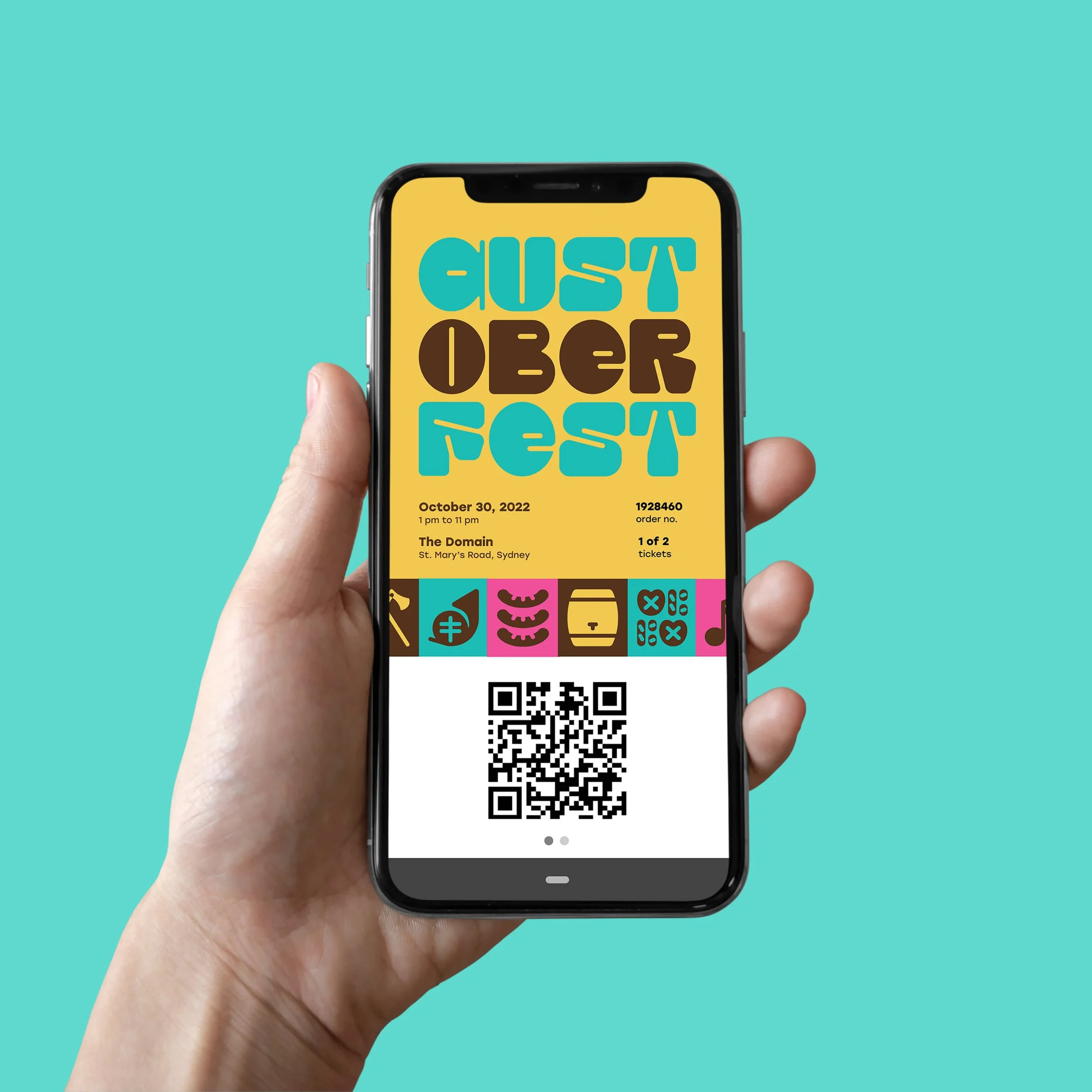 branded digital festival tickets with qr code
