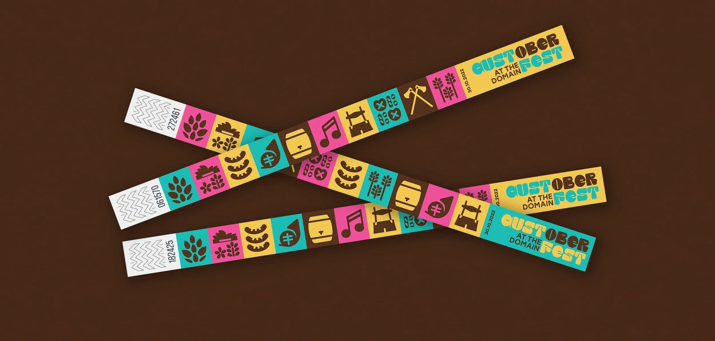 vibrant iconography on branded austoberfest wristbands