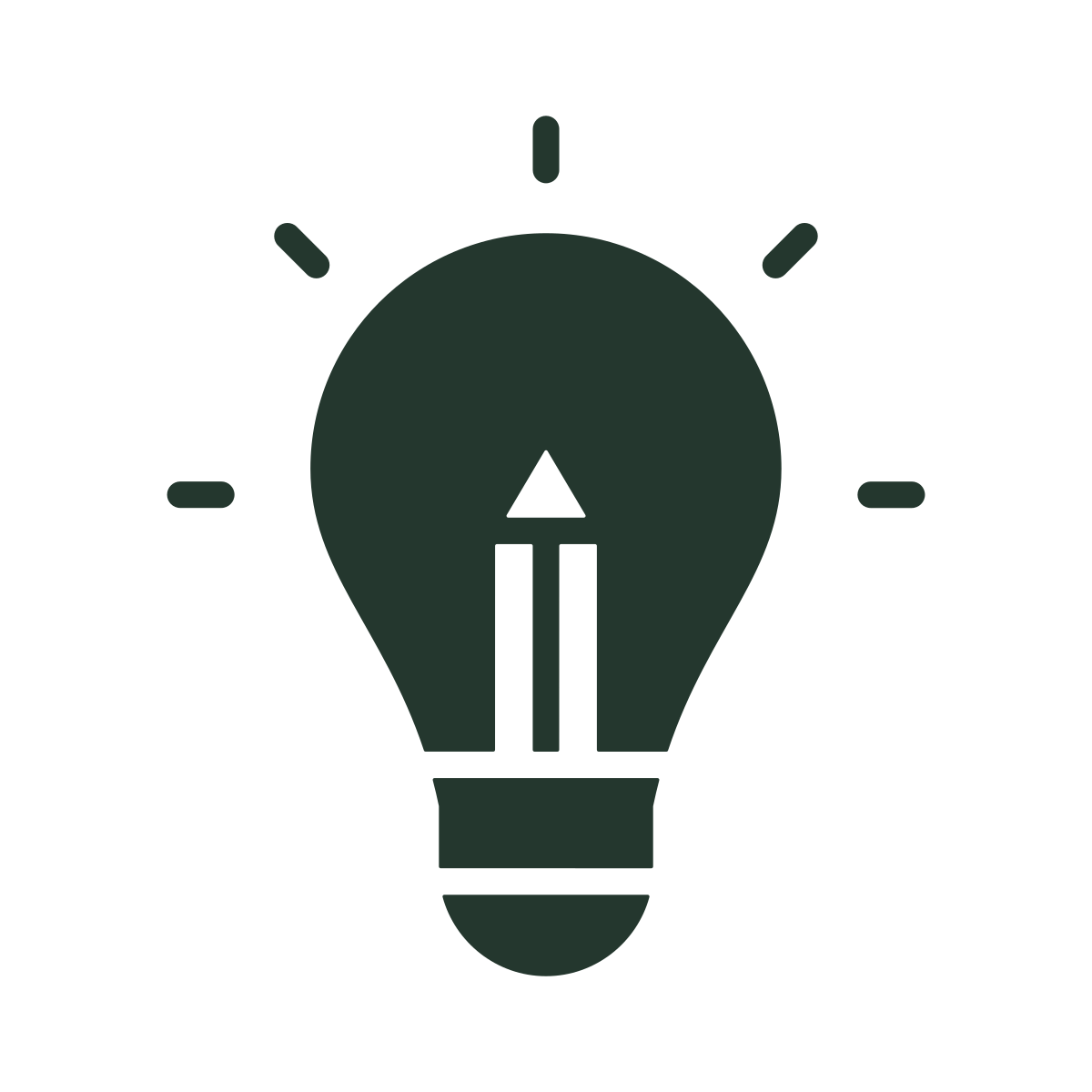 Lightbulb concept icon representing the initial consultation and architectural vision stage for custom home building by Mahfoud Construction in Atlanta, GA.