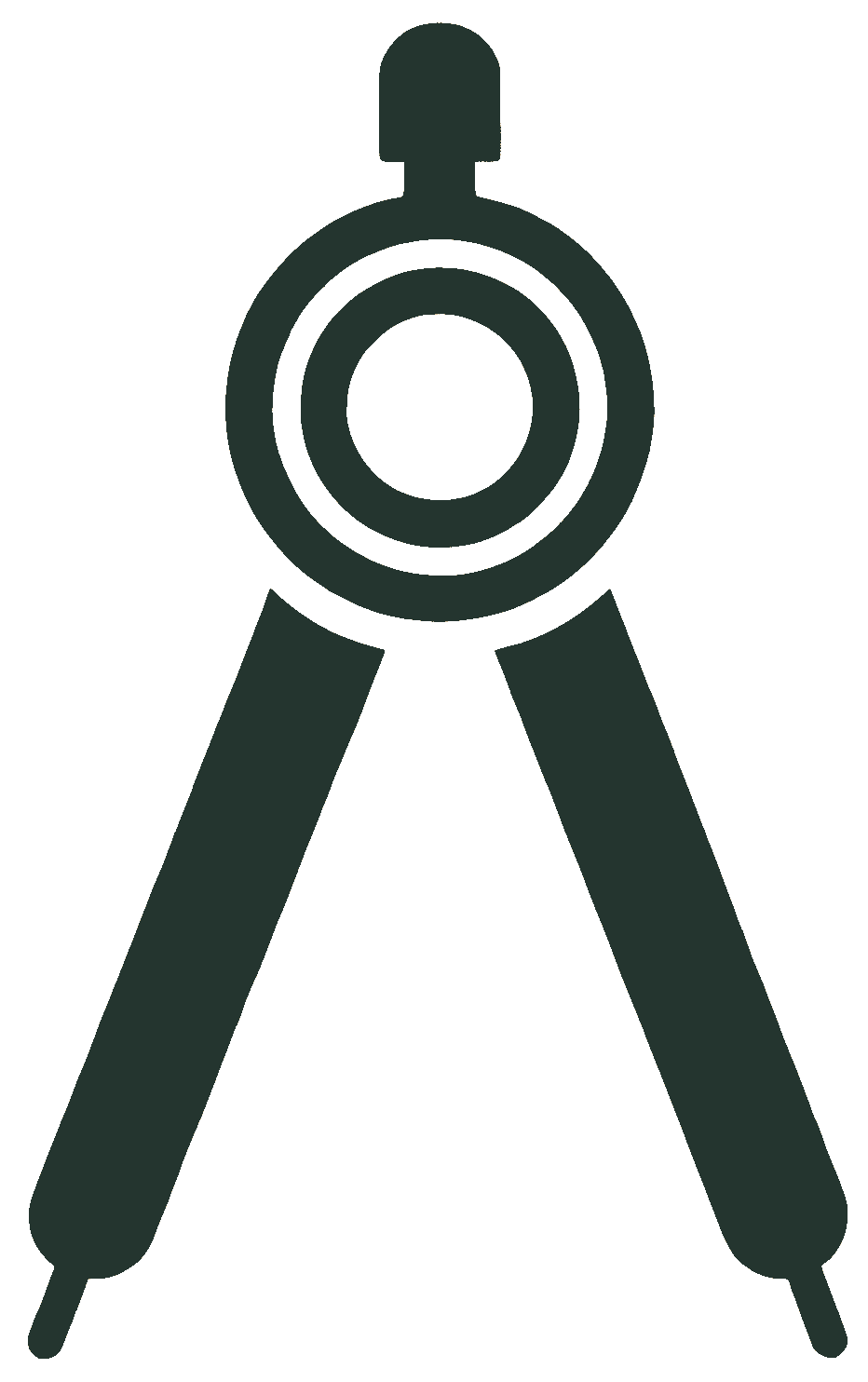 Signature drafting compass emblem for Mahfoud Construction, symbolizing elite craftsmanship for luxury home additions and custom renovations in Decatur, Georgia.