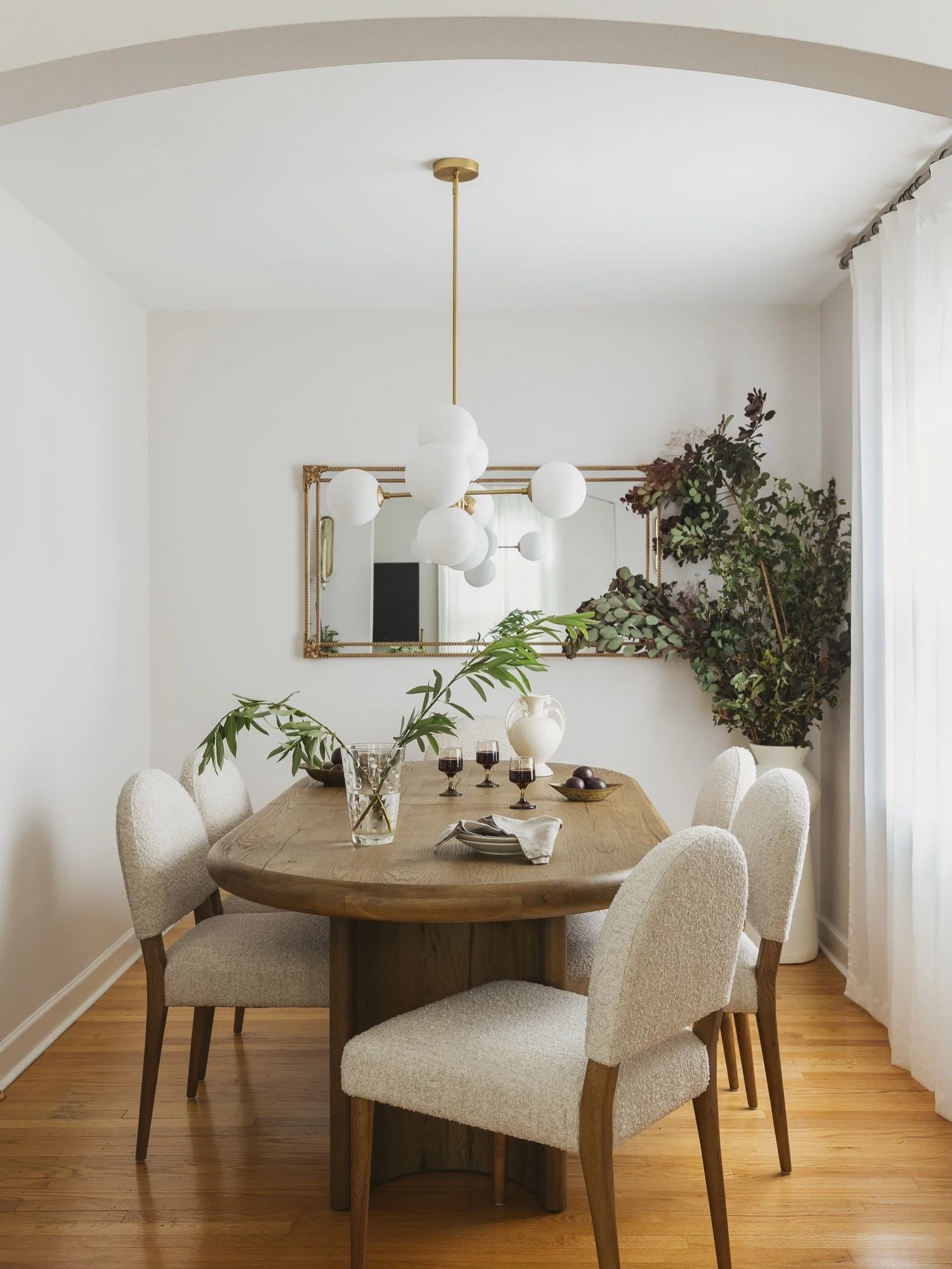 We&rsquo;ve wrapped up this project, and I&rsquo;m so excited to finally share it with you.

You don&rsquo;t need a huge dining room to create a space that feels beautiful and functional.

This room has a pretty small footprint, so every decision mat