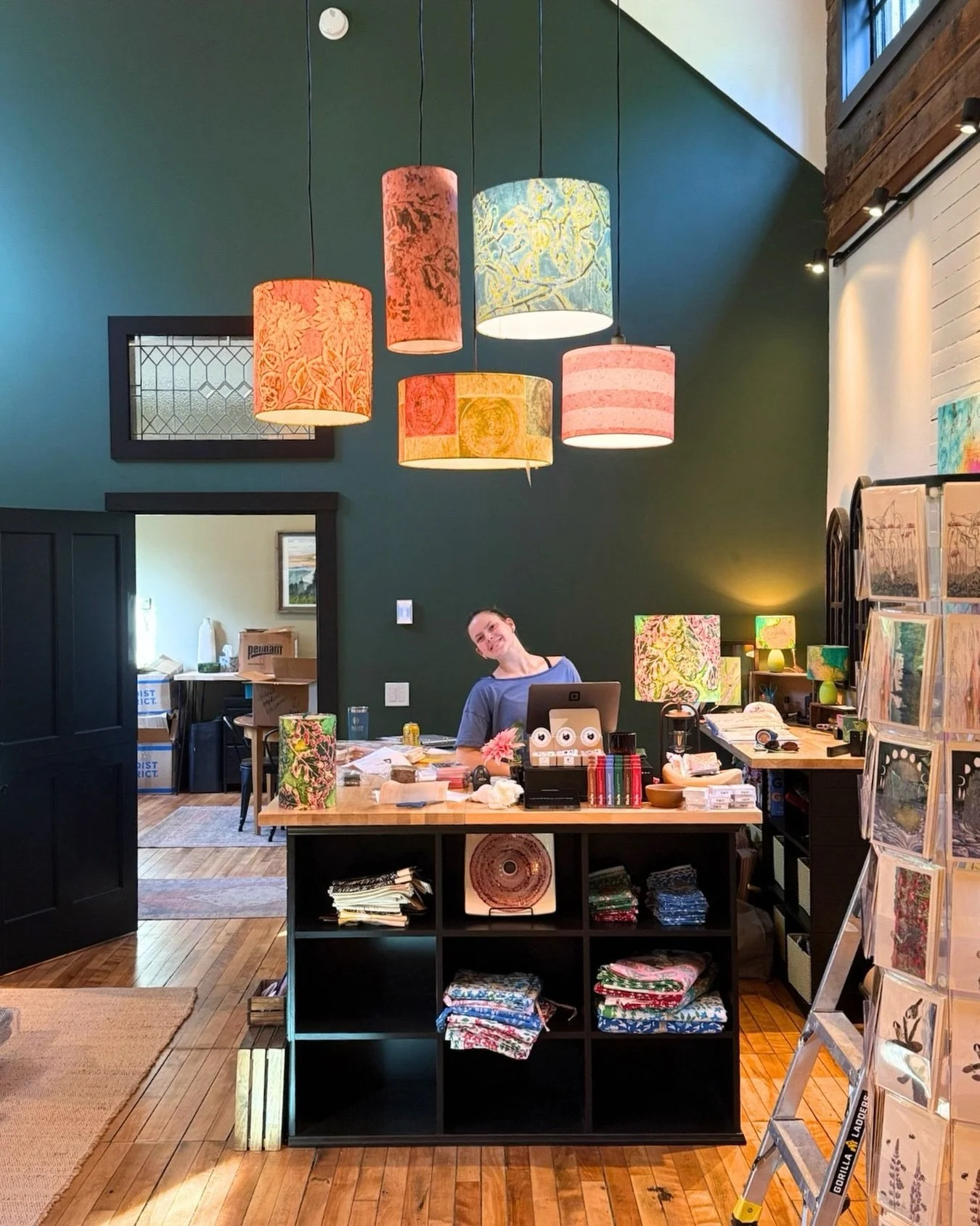 All smiles for a little restock and getting the shop ready for opening. See you 10am-4pm! 👋