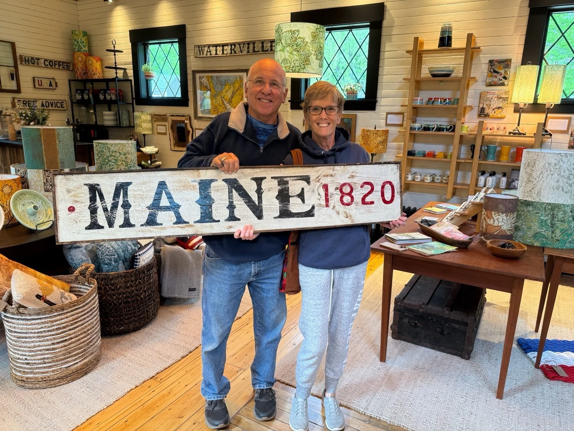Happy shoppers with their new sign! 😊

There&rsquo;s nothing better than watching someone fall in love with a piece and hearing all about where it&rsquo;s going in their home. This gorgeous piece by Lazy Dog Rustic Signs found its perfect match! 💙
