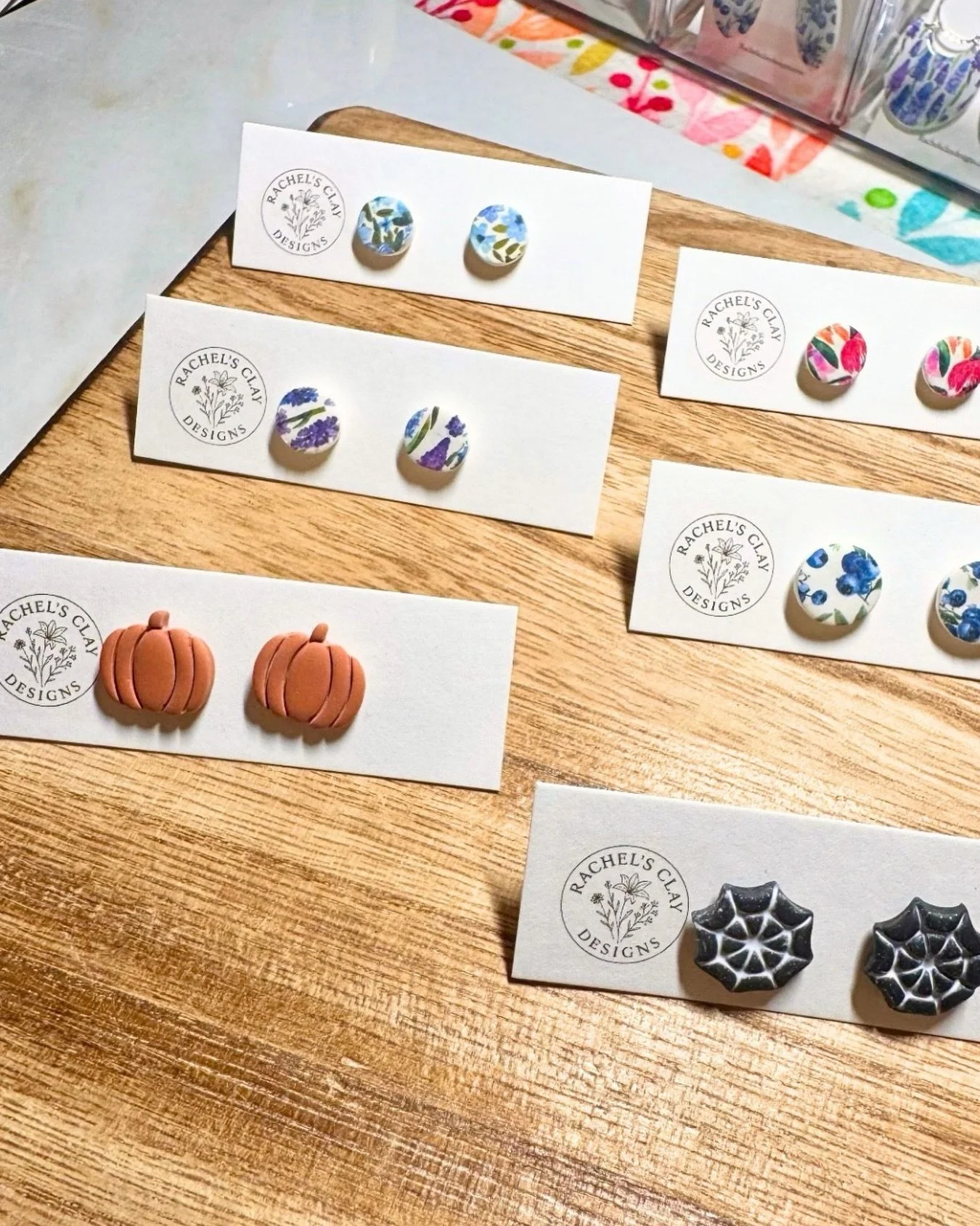 @rachelsclaydesigns is helping us get in the mood for spooky season! 🎃👻

Plus, we have some stunning summery studs to remind us of when the days were longer, flowers were in bloom, and blueberry season was here. Truly a little something for everyon