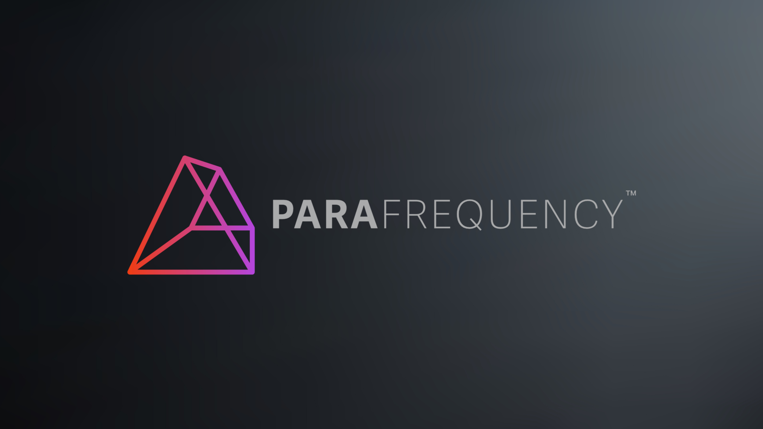 ParaFrequency logo with a stylized geometric diamond shape in gradient colors and the text PARA FREQUENCY against a dark background.