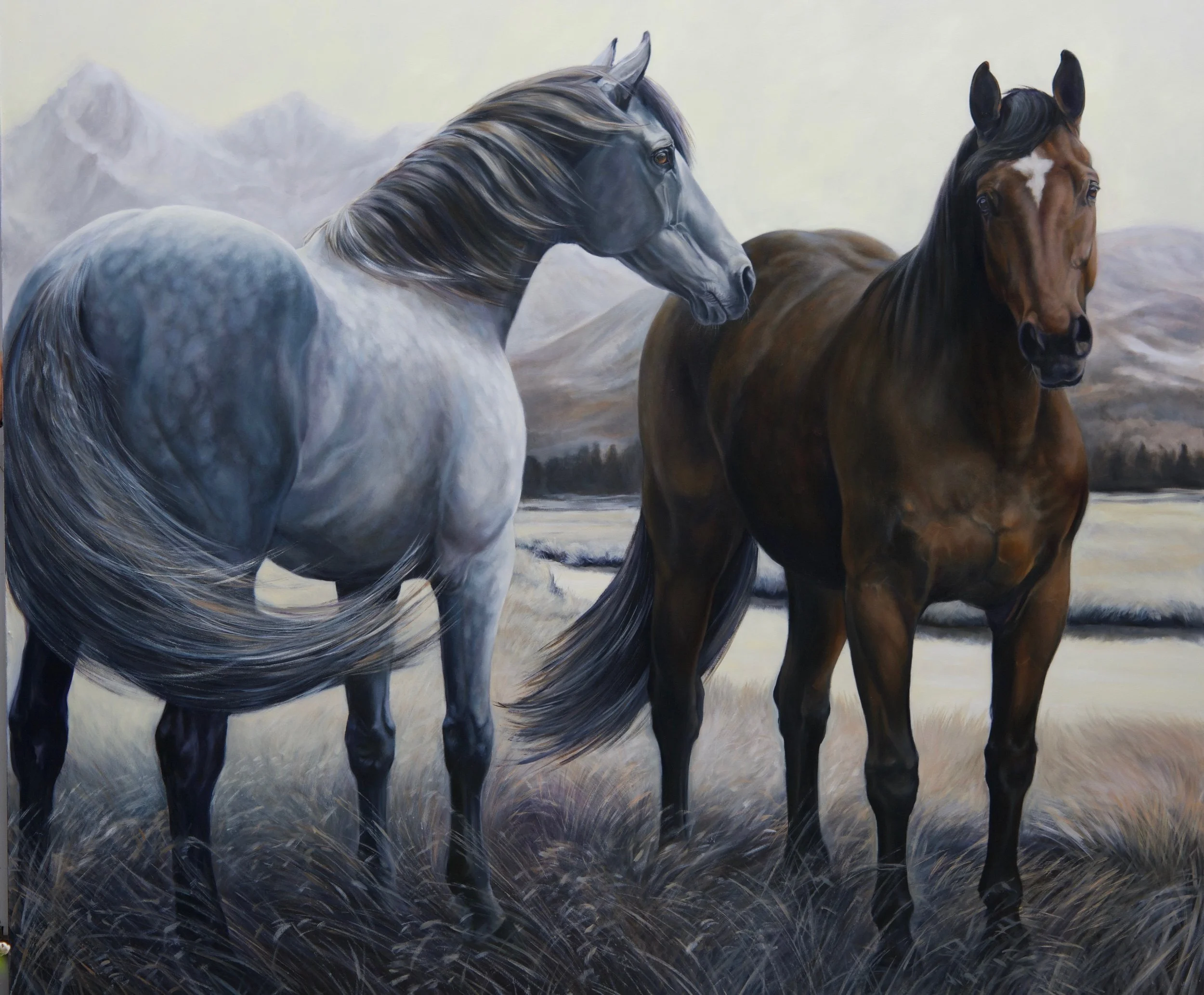 Jackson Horses · oil on canvas · 102 × 86 in. $20,000