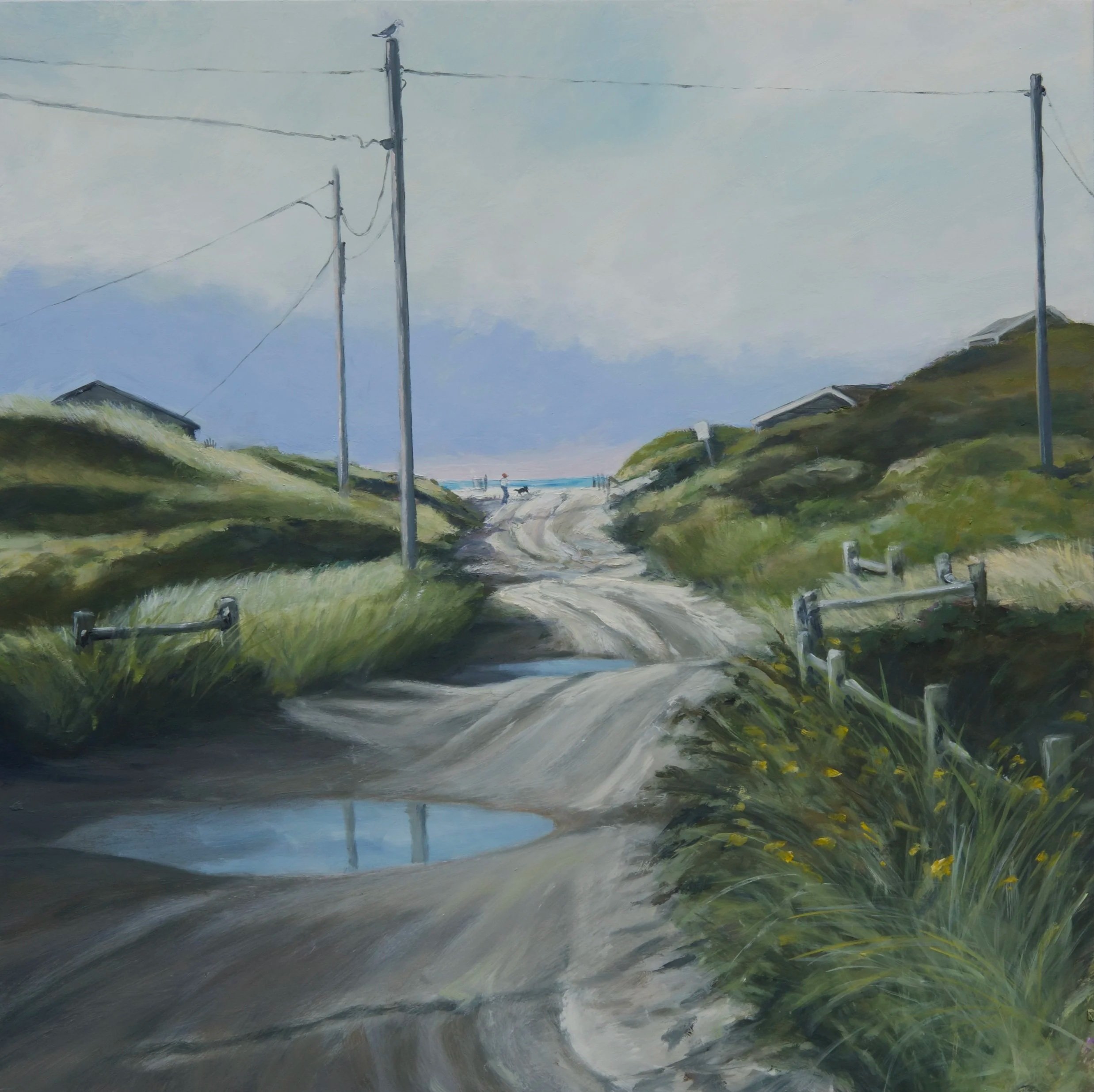 West End · oil on panel · 16 × 16 in. $3,000