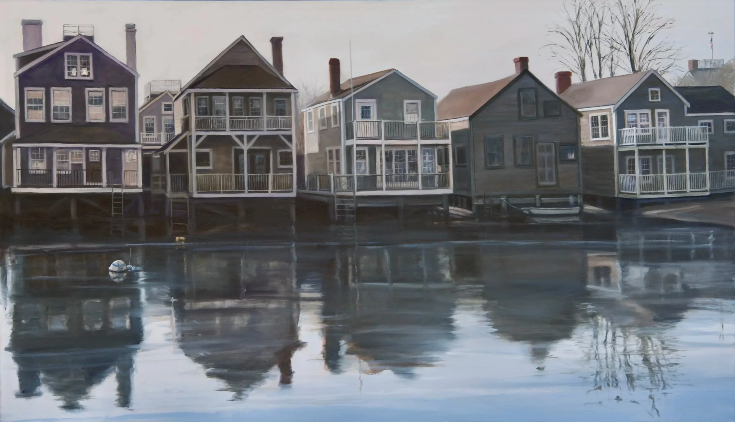 North Wharf · oil on linen · 30 × 51 in. $7,500- North Wharf was chosen for the Hale Juried Exhibition in August, 2026, at the Art Association of Nantucket.