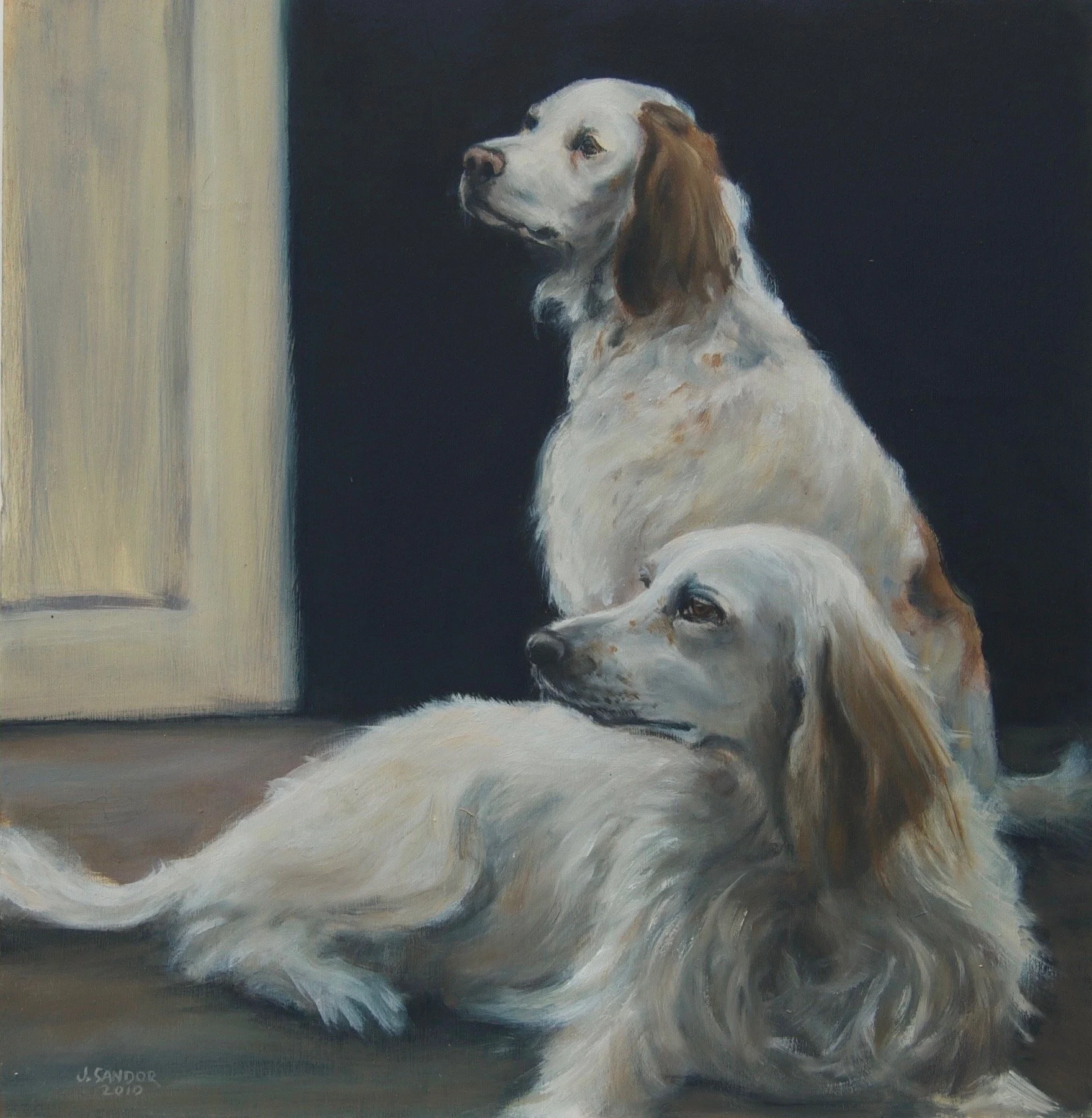 Setters · oil on panel · 11 × 11 in. Collection of the Artist