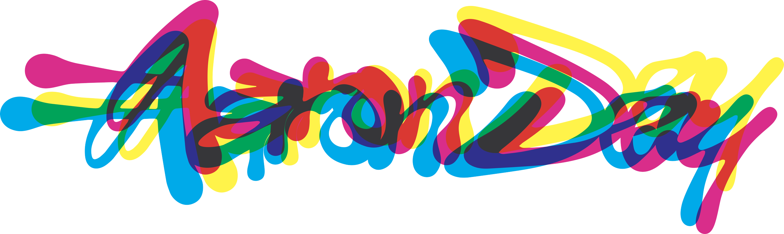 Aaron Dey written in Colorful, overlapping graffiti-style text on a black background.