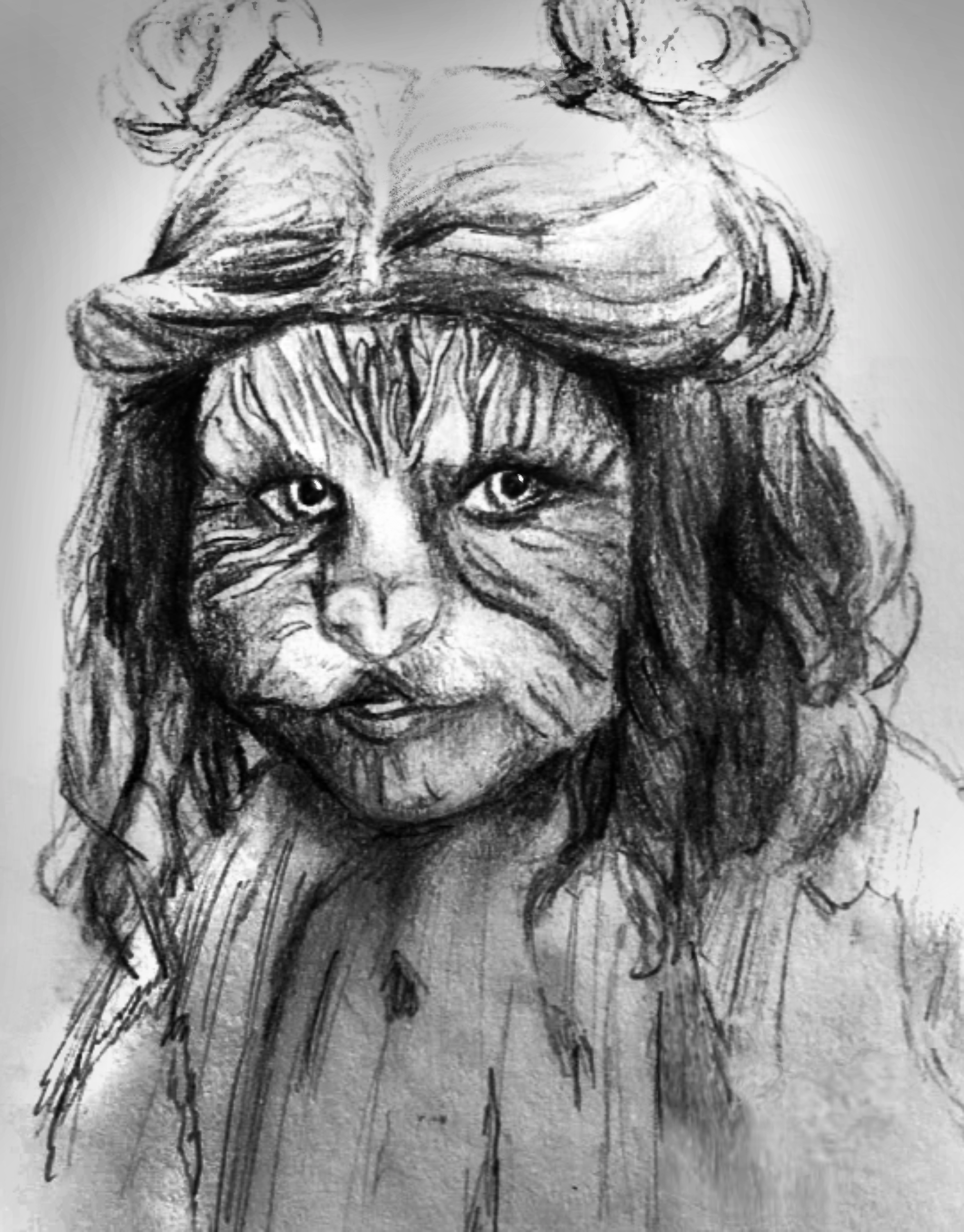 A Girl or a Cat- Pencil
