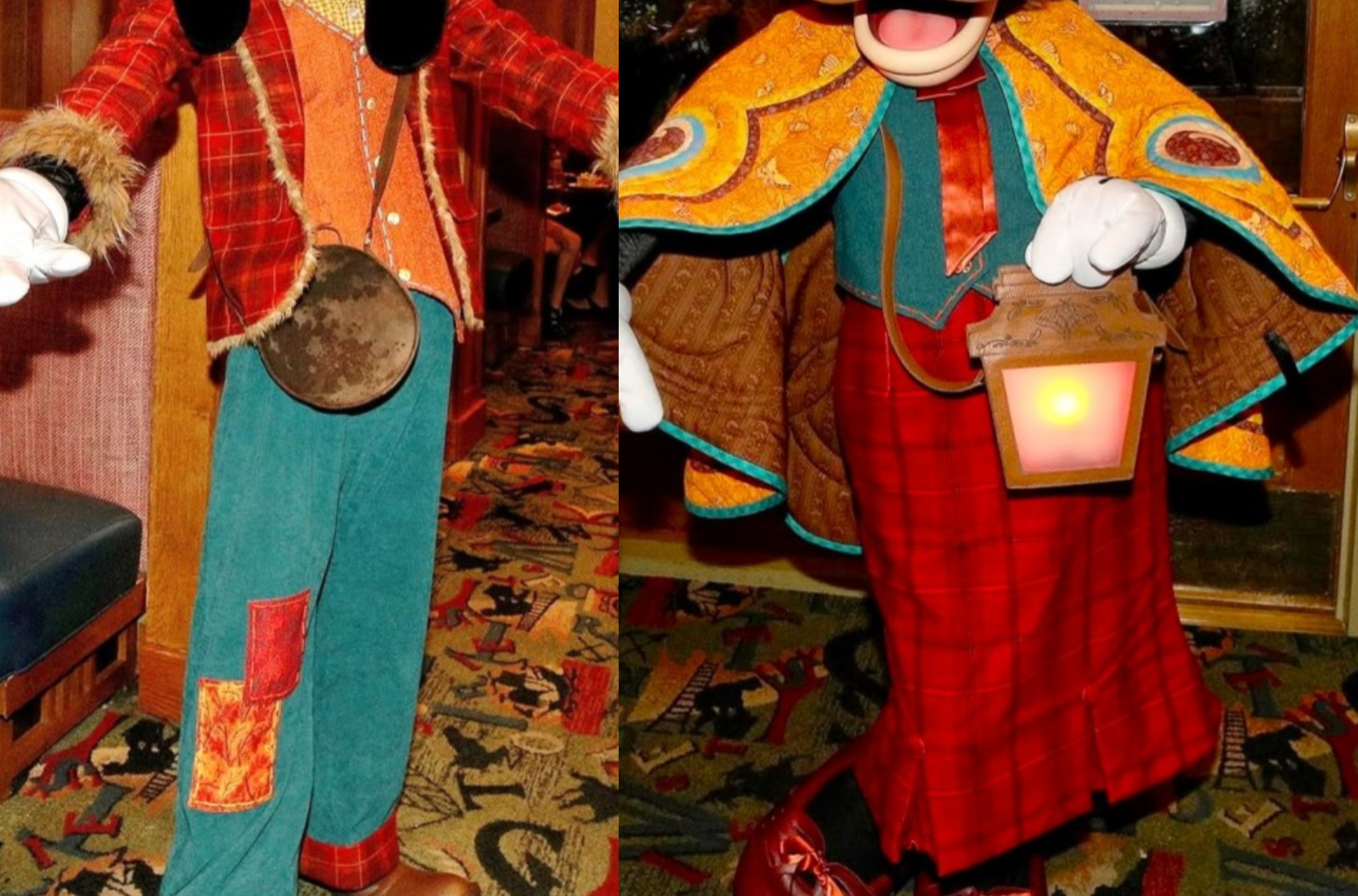 A huge variety of coordinated patterns and colors for these two fall themed outfits for some lovable characters. 