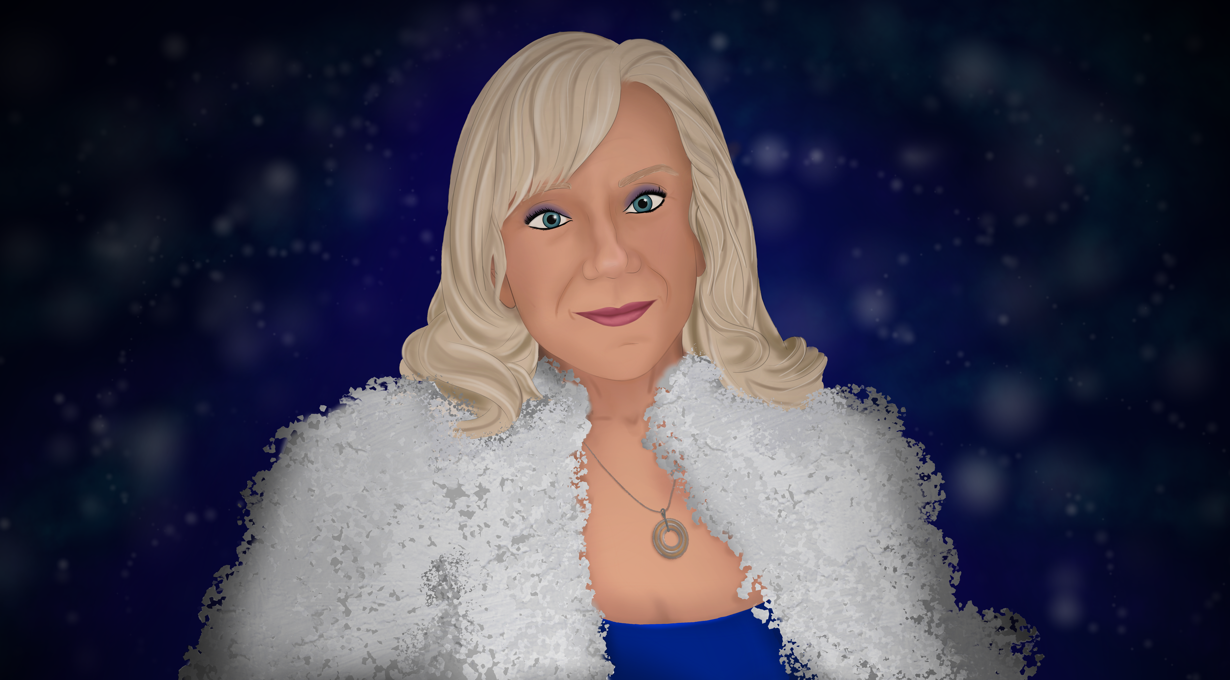 A lovely angel in blue and white