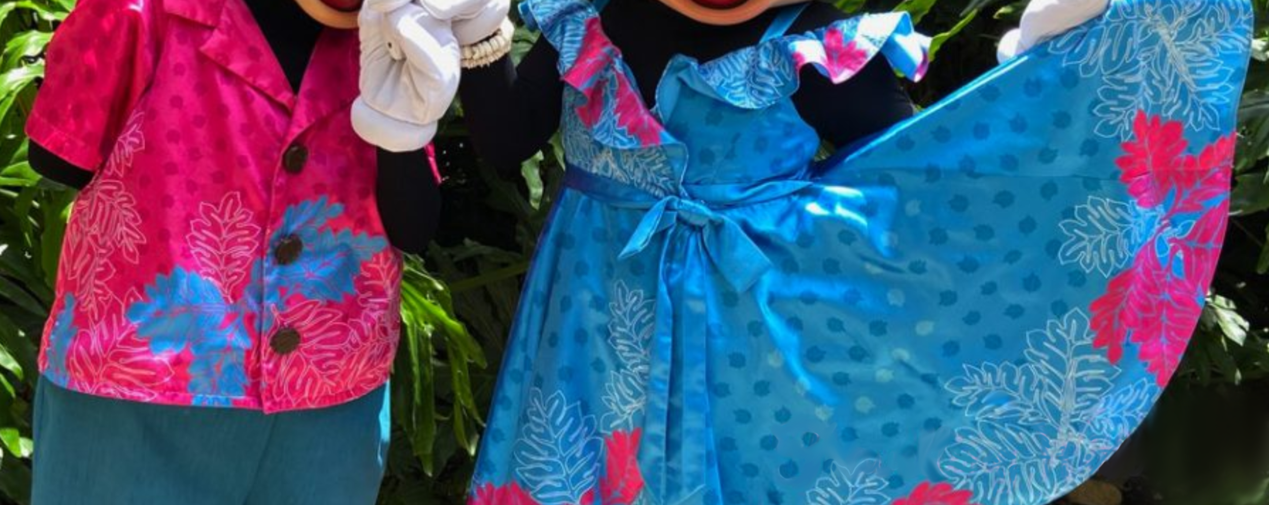 Our Leading Duo in their updated tropical outfits for their Hawaiian getaway.