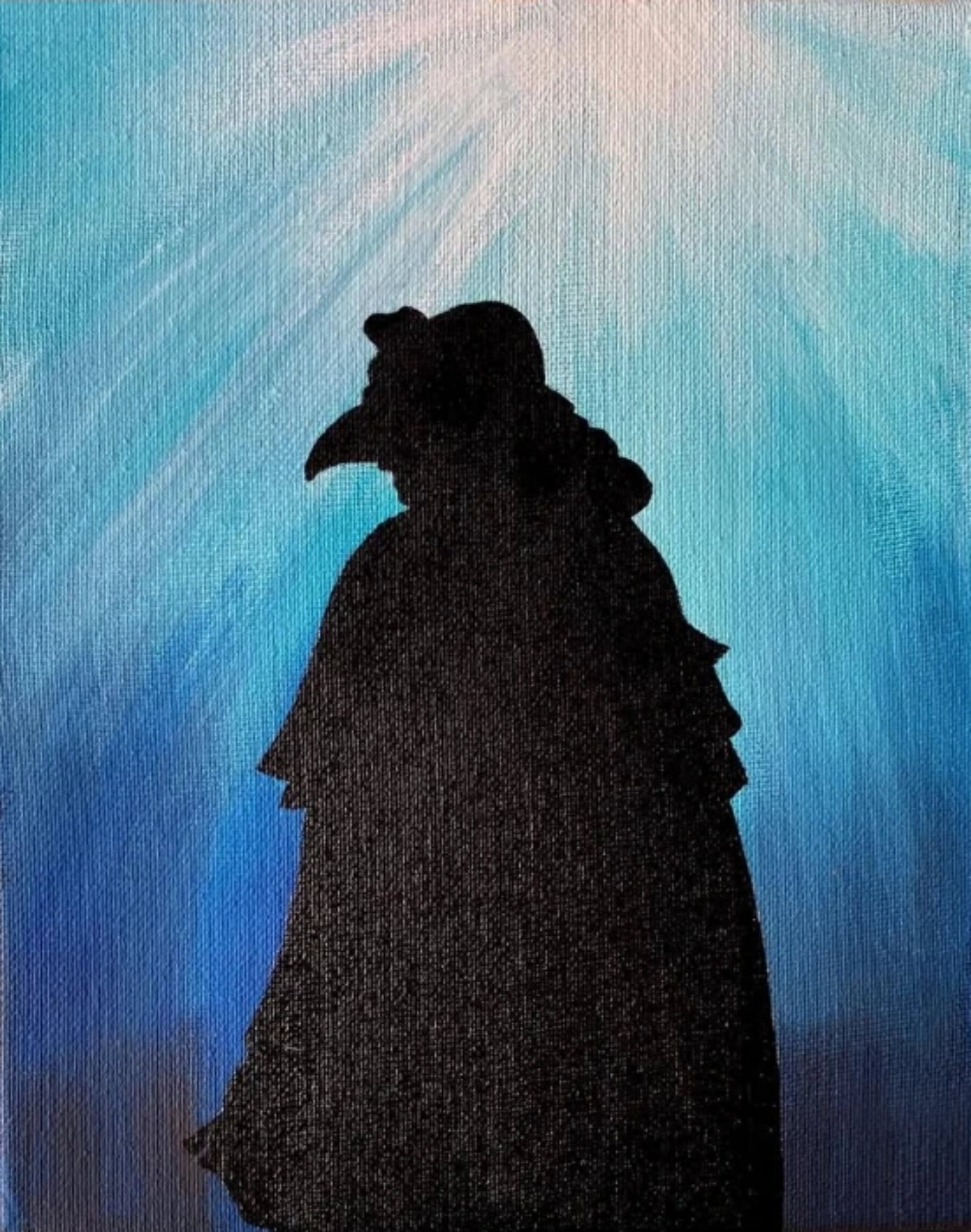 Silouette of a Bird Woman- Acrylic on Canvas