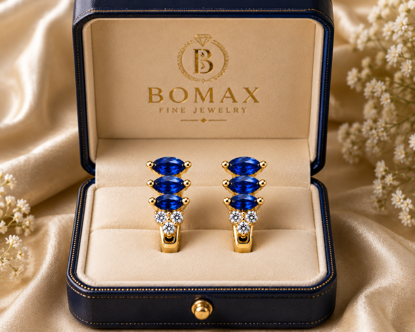 Deep Ocean Sapphire Earrings