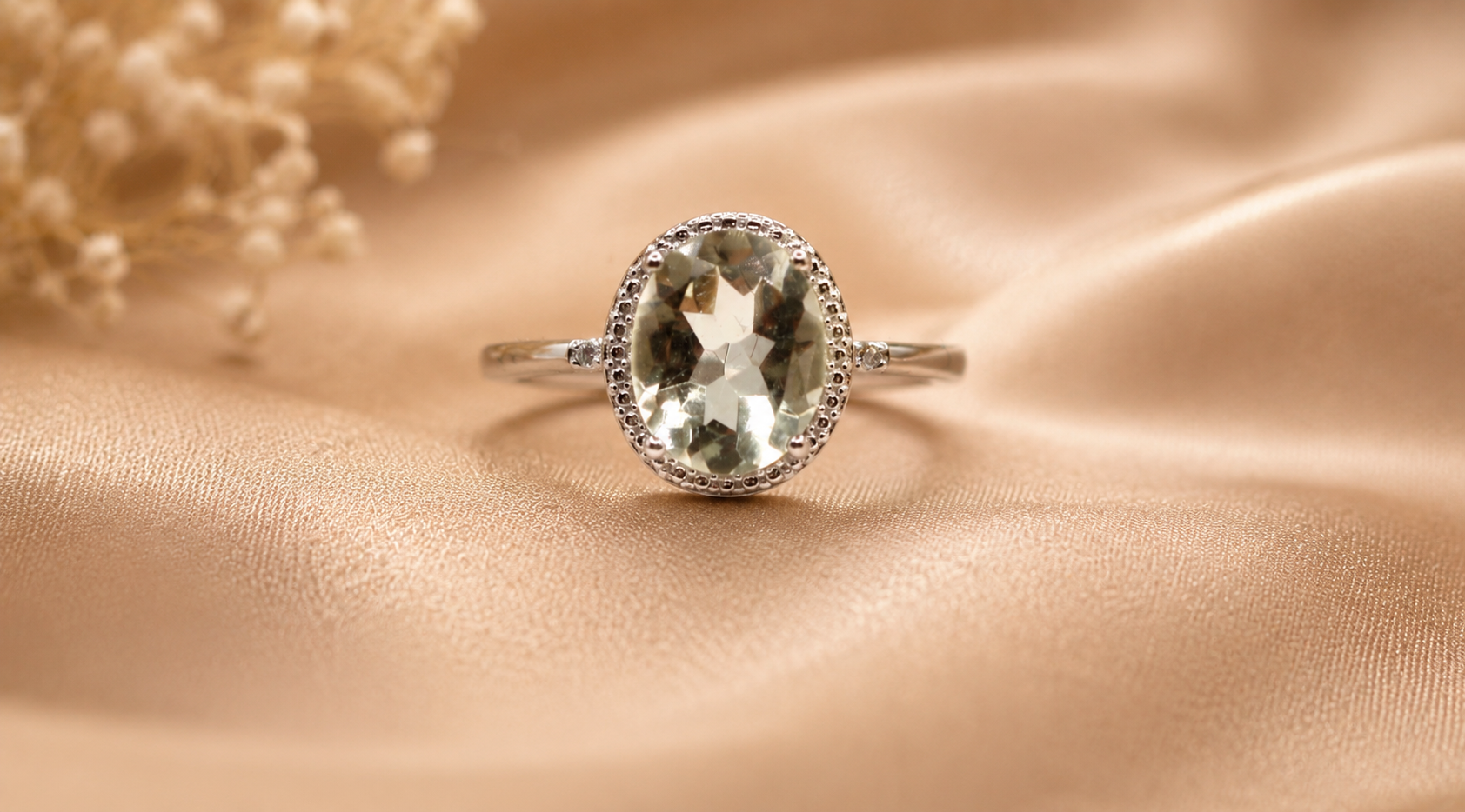 Celestia Oval Halo Ring