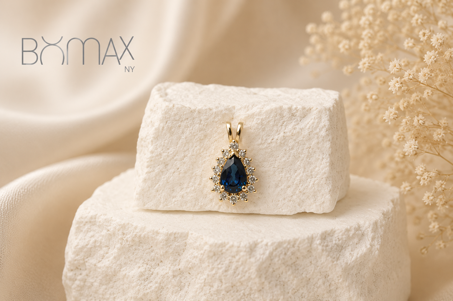 Royal Teardrop Topaz Diamond Pendant