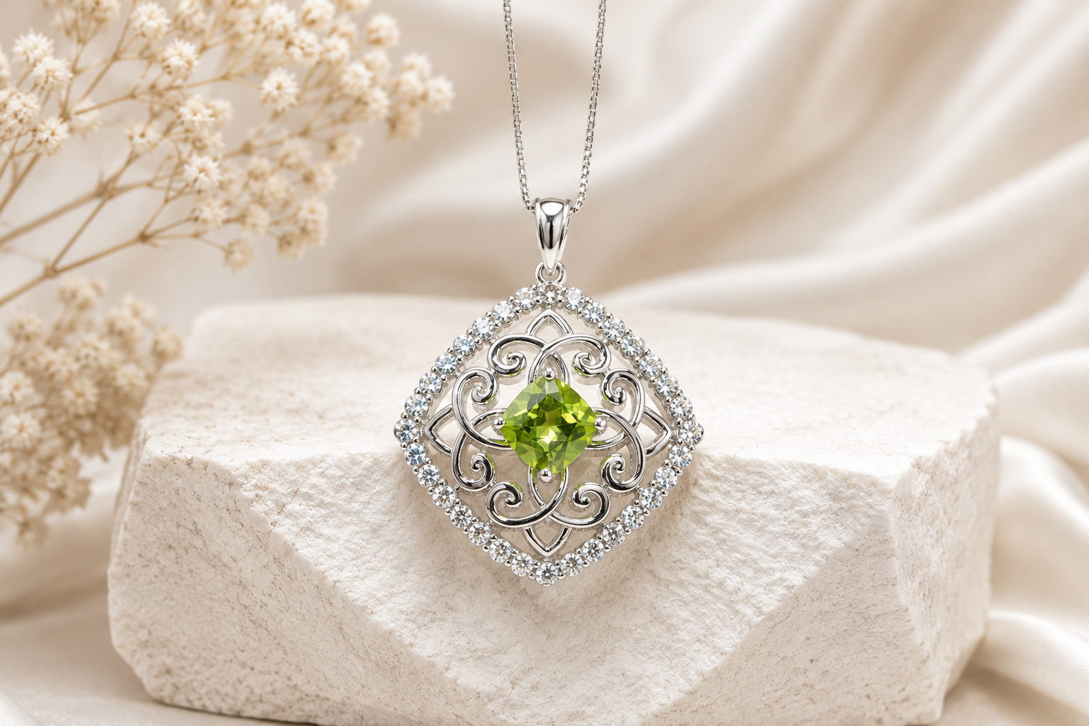 Emerald Grace Peridot Pendant Necklace