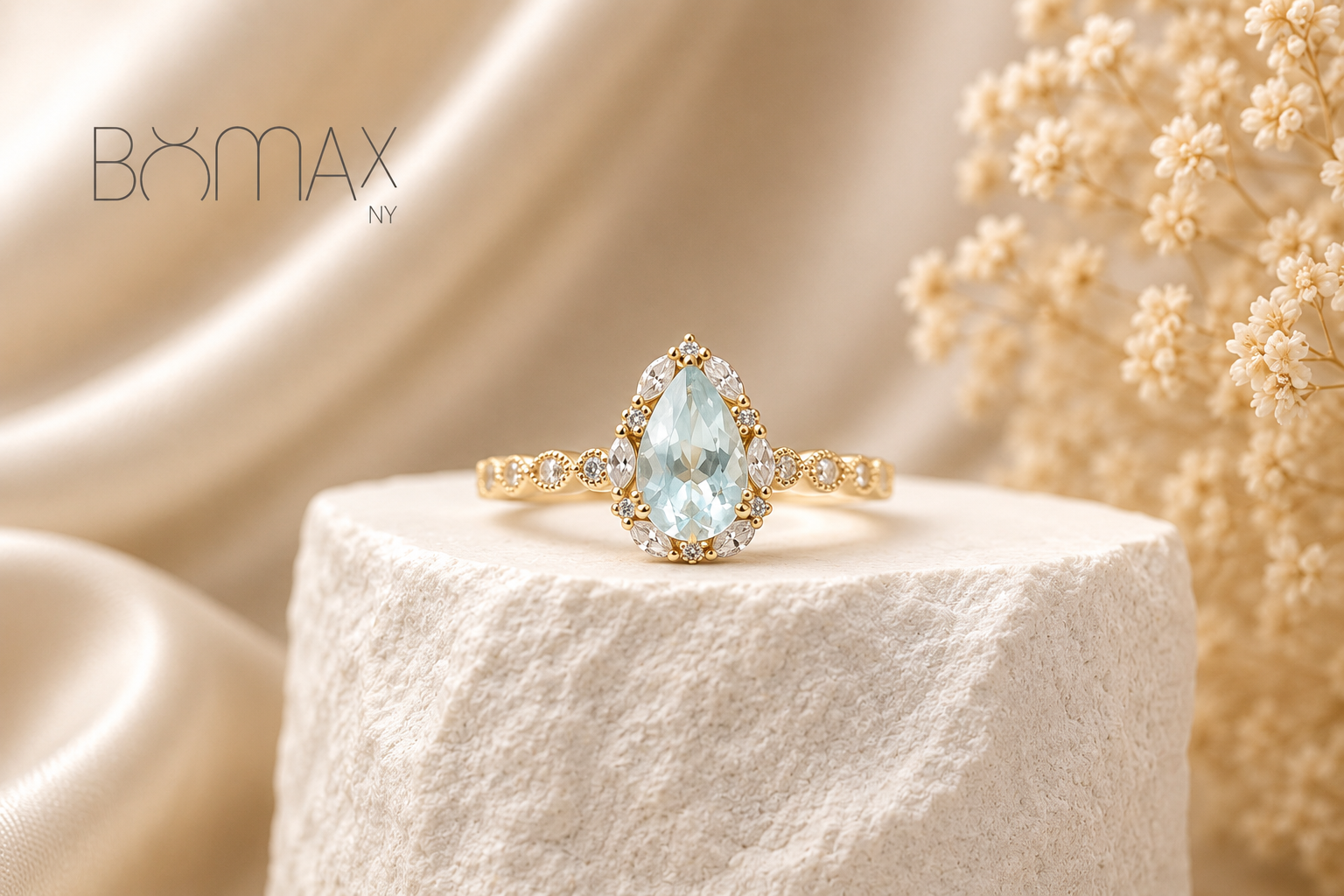 Ocean Grace Aquamarine Diamond Ring