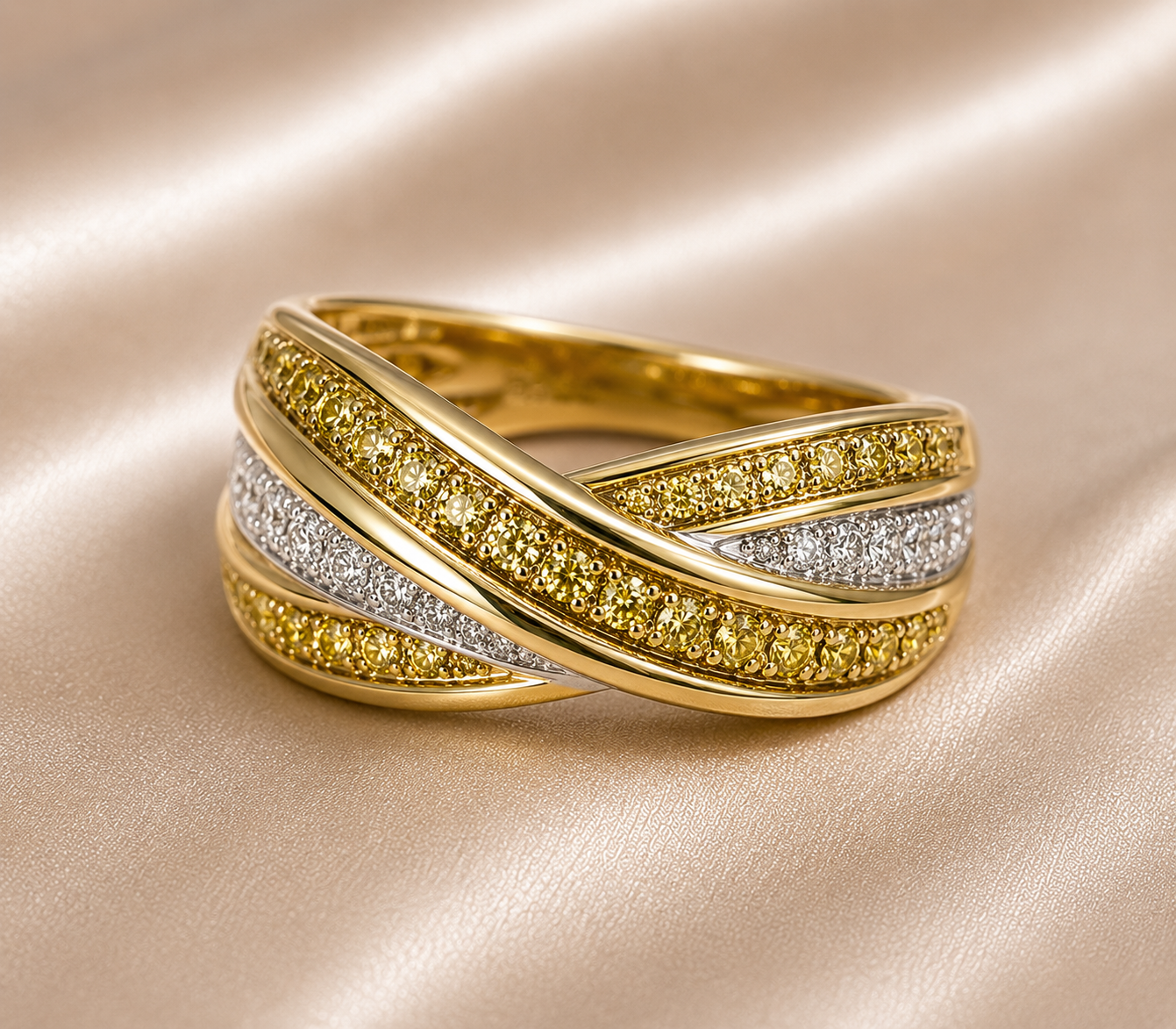Elegant Diamond Silver Ring