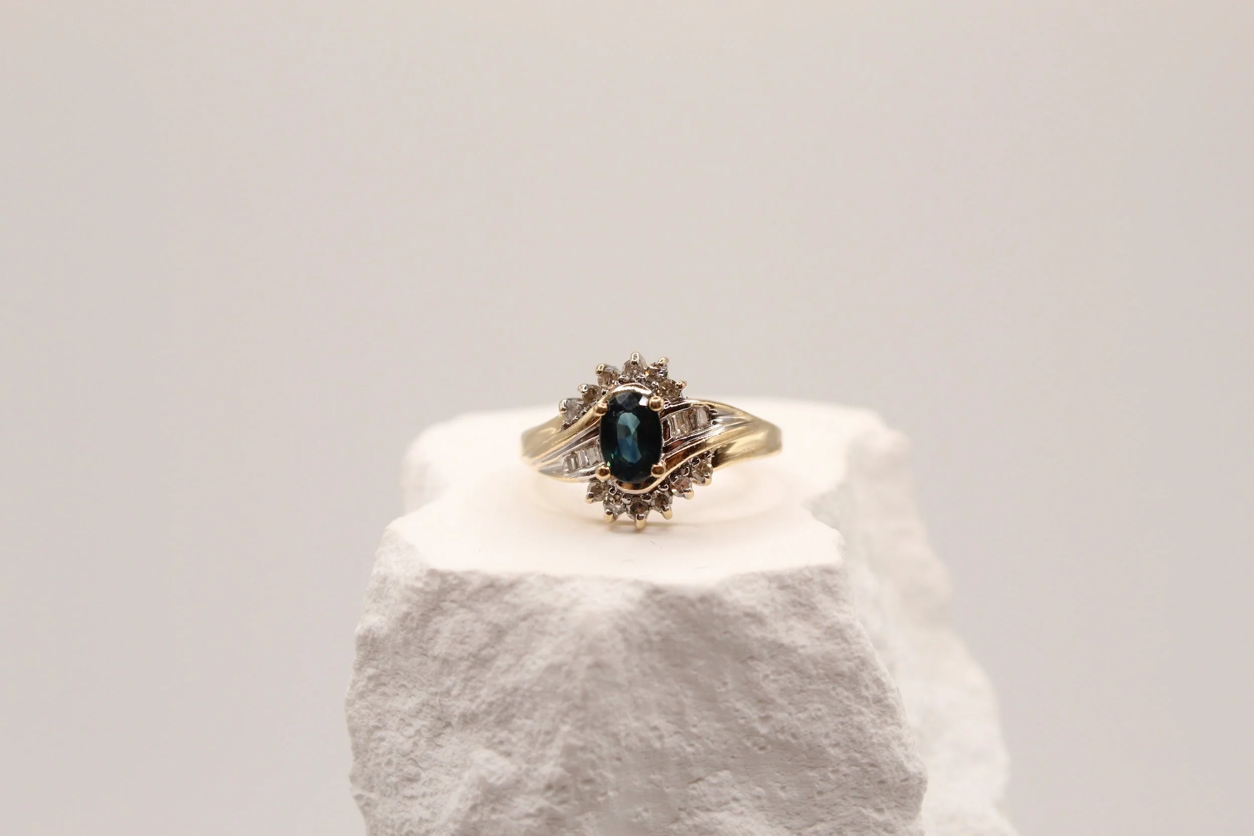 Midnight Bloom Sapphire & Diamond Ring