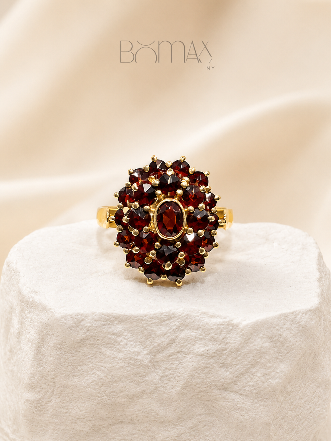 Vintage Garnet Cluster Ring