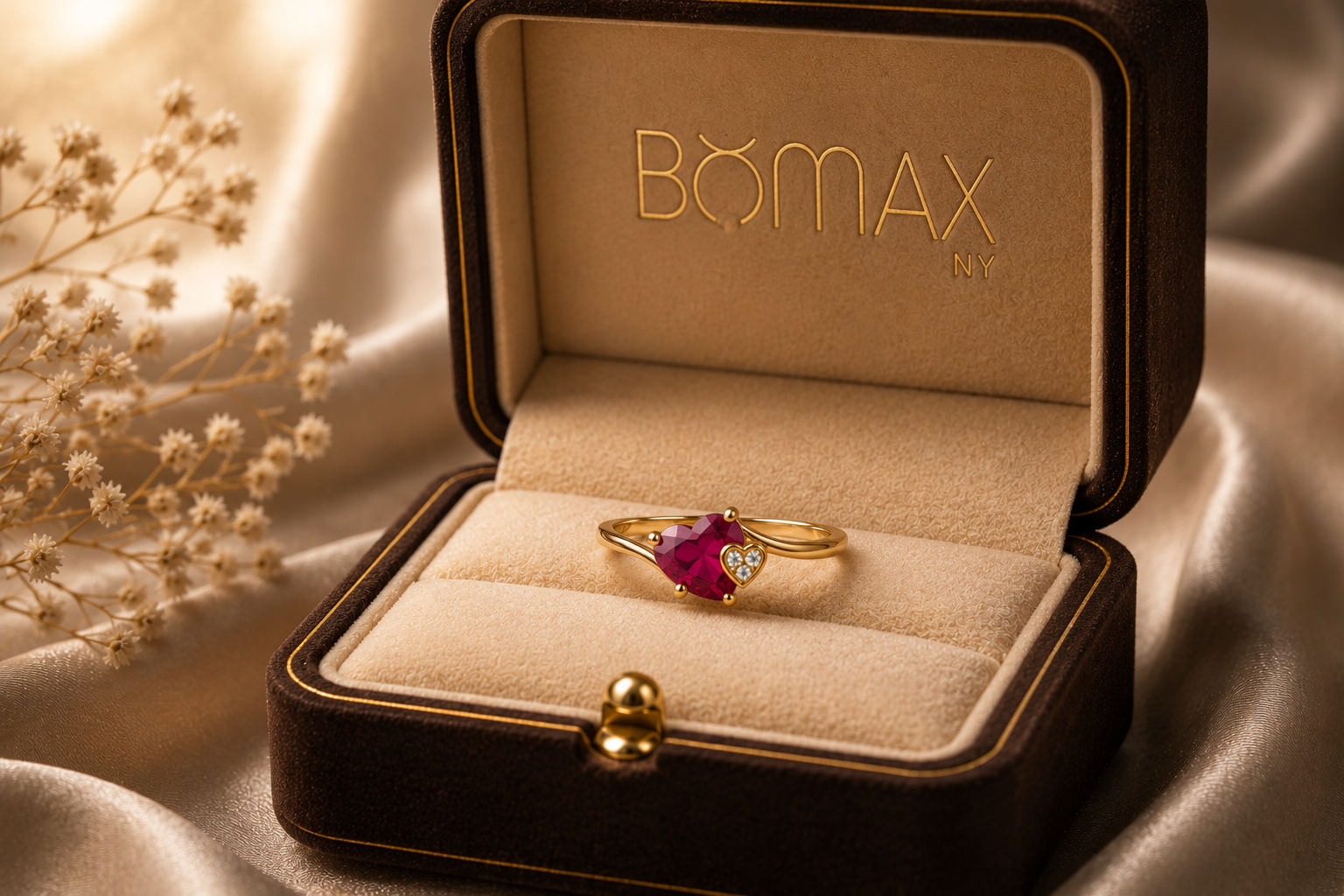 Heart Stone Silver Ring