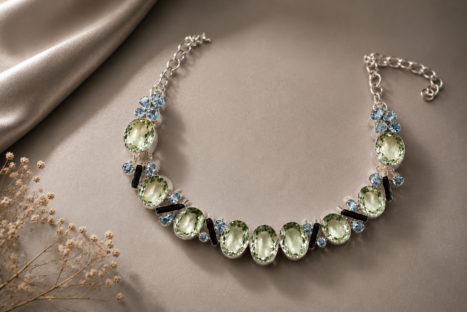 Multi-Gemstone Statement Necklace