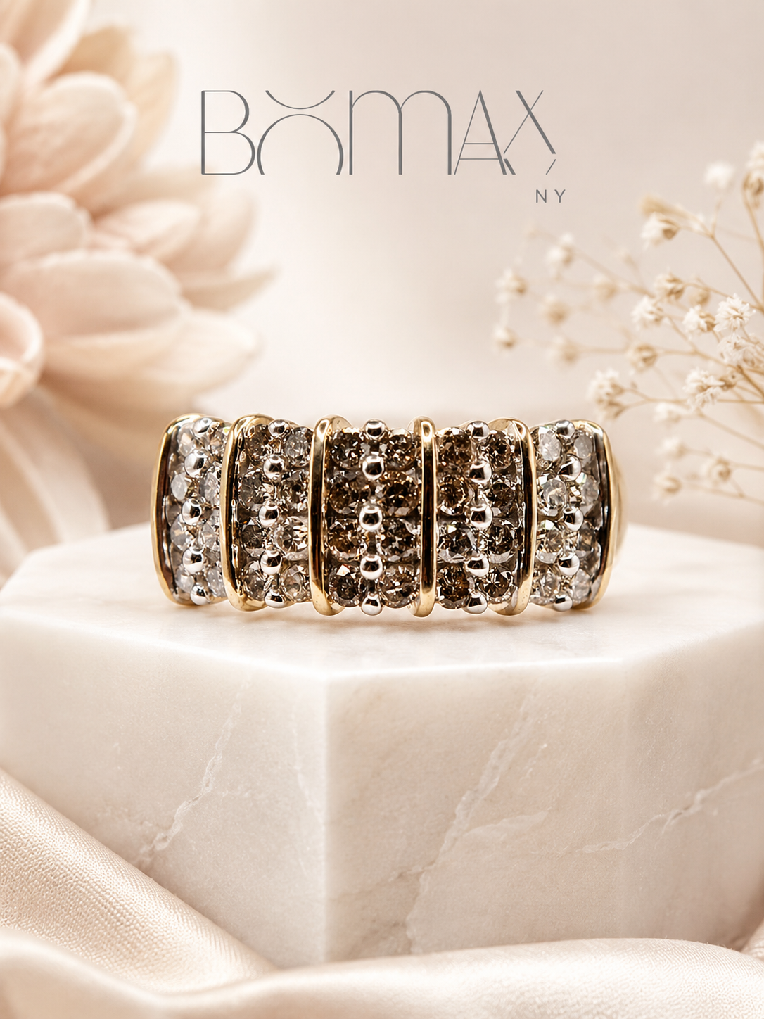 Two-Tone Diamond Row Ring