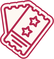 Two tickets with star designs and decorative borders.